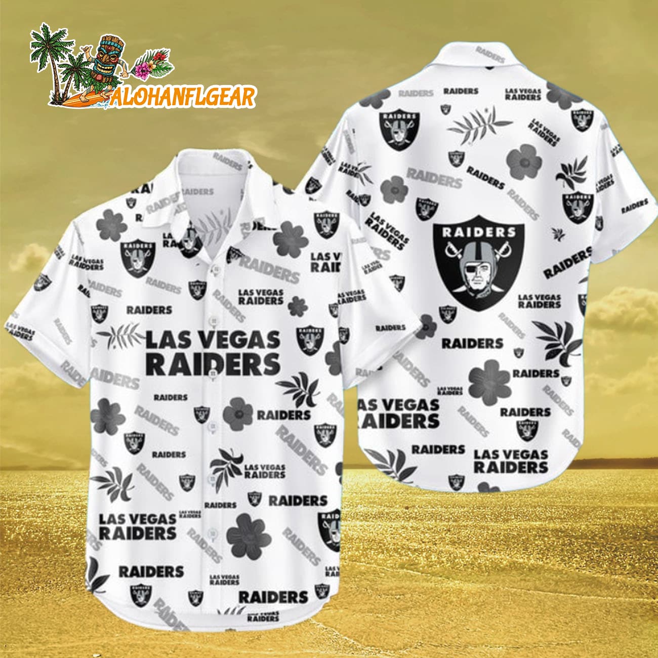 Las Vegas Raiders Hawaiian Shirt Tropical Beach, Las Vegas Raiders Aloha Shirt Las Vegas Raiders Hawaiian Shirt Tropical Beach, Las Vegas Raiders Aloha Shirt