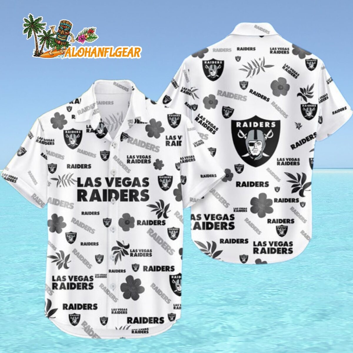 Las Vegas Raiders Hawaiian Shirt Tropical Beach Las Vegas Raiders Aloha Shirt 4
