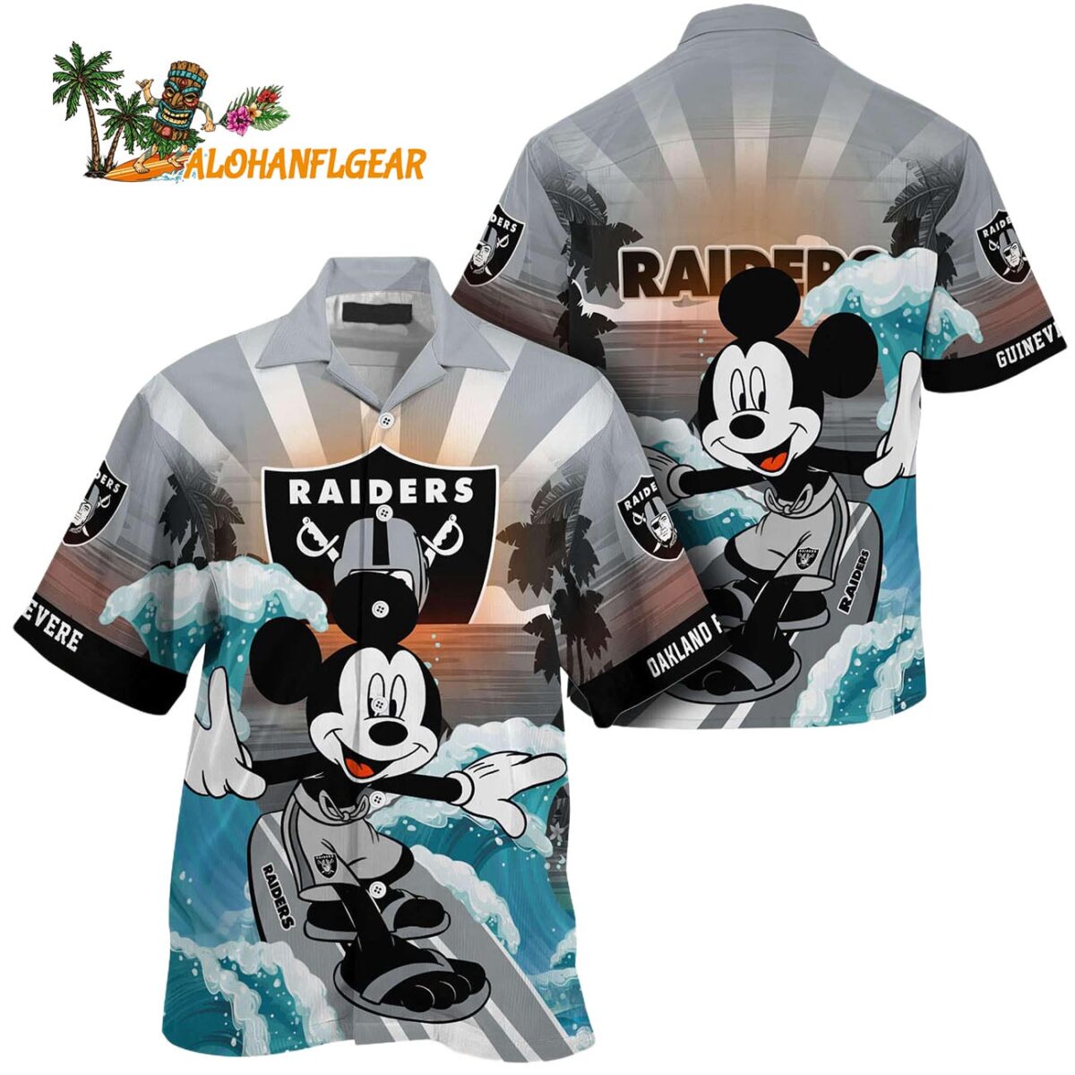 Las Vegas Raiders Special Mickey Mouse Movies Design Summer Hawaiian Shirt Las Vegas Raiders Aloha Shirt 1