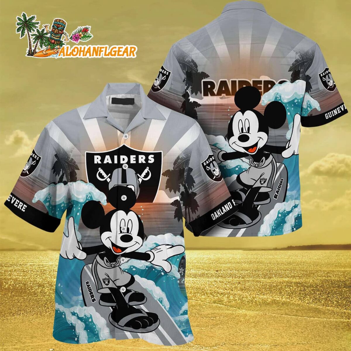 Las Vegas Raiders Special Mickey Mouse Movies Design Summer Hawaiian Shirt Las Vegas Raiders Aloha Shirt 3