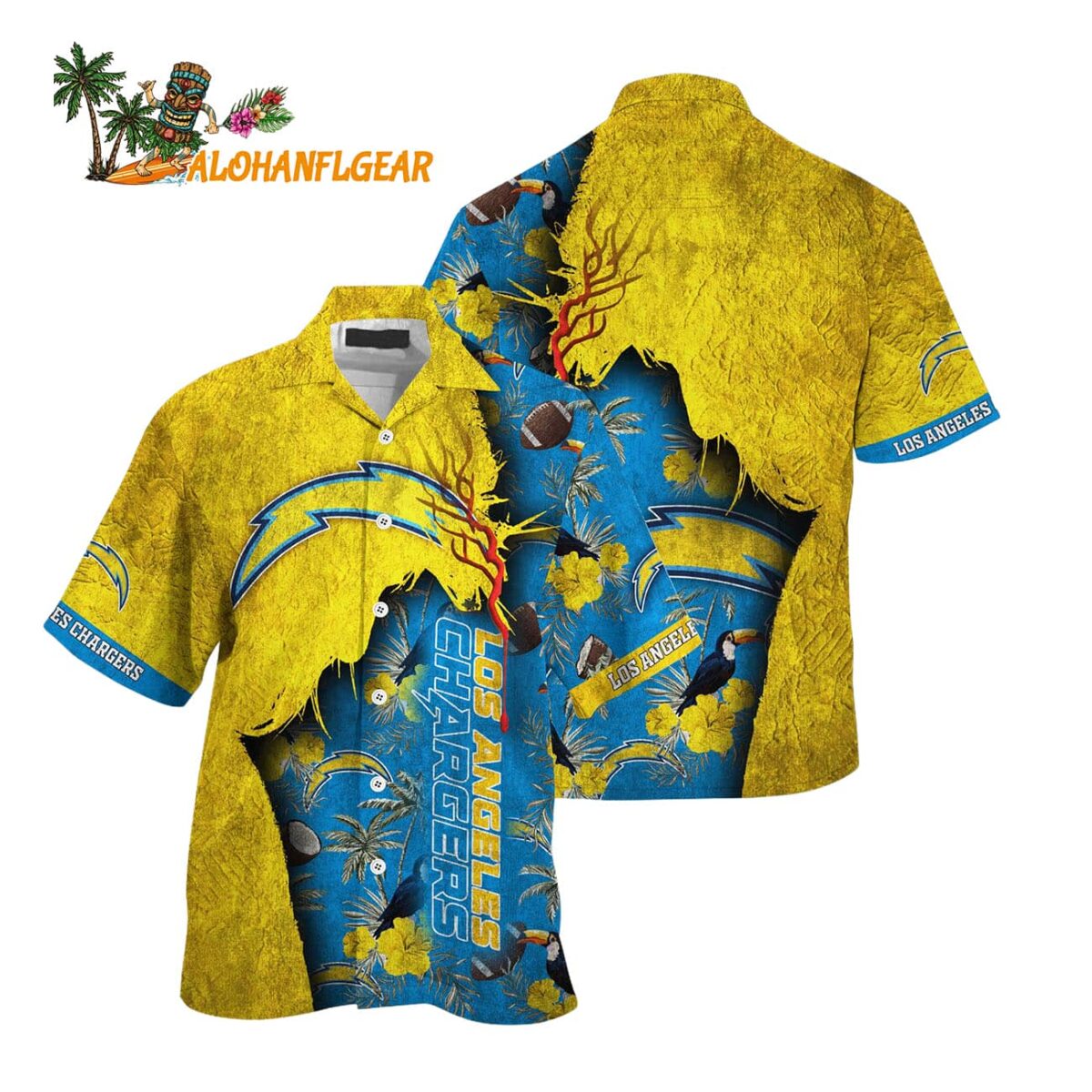 Los Angeles Chargers Football Team Summer God Hawaii Shirt Football NFL Hawaiian Shirt 1