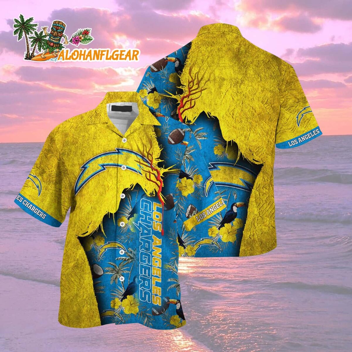 Los Angeles Chargers Football Team Summer God Hawaii Shirt Football NFL Hawaiian Shirt 2
