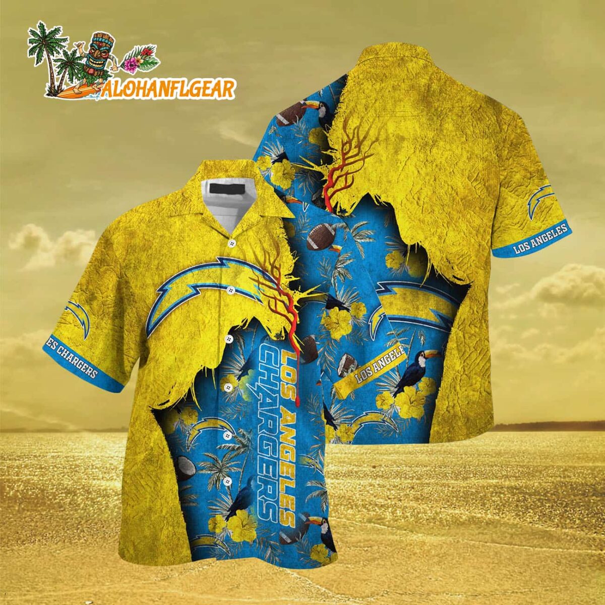 Los Angeles Chargers Football Team Summer God Hawaii Shirt Football NFL Hawaiian Shirt 3