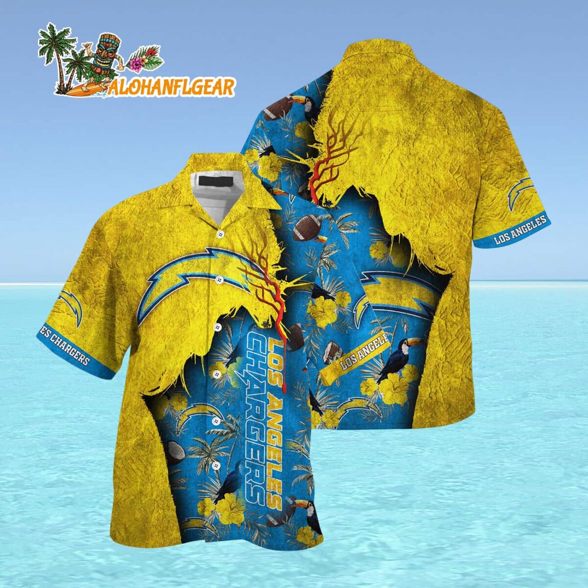 Los Angeles Chargers Football Team Summer God Hawaii Shirt Football NFL Hawaiian Shirt 4