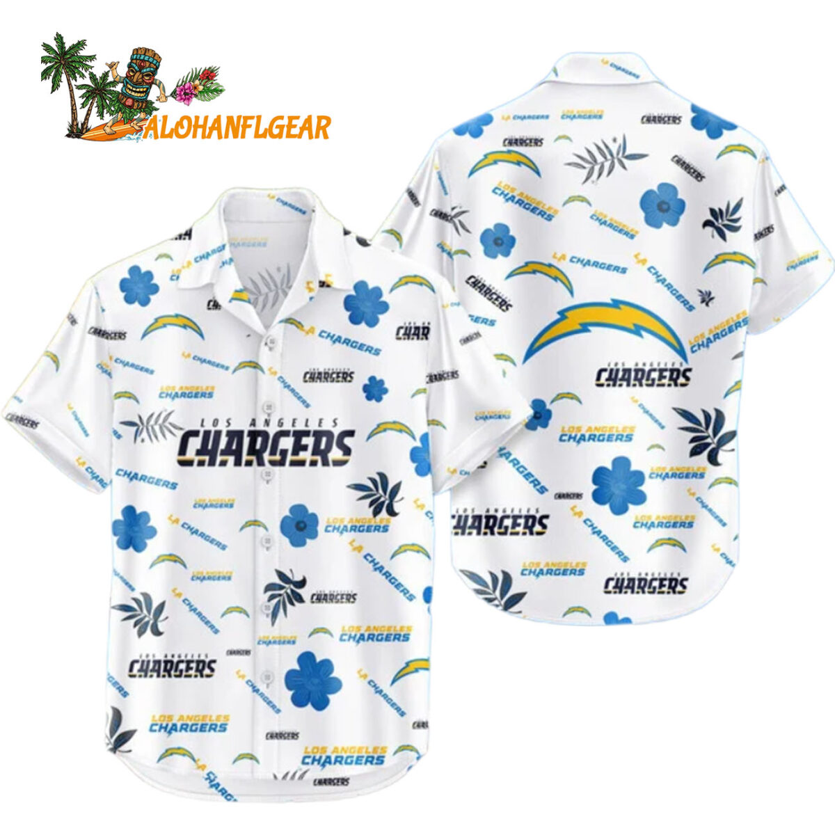 Los Angeles Chargers Hawaiian Shirt Tropical Beach Los Angeles Chargers Aloha Shirt 1