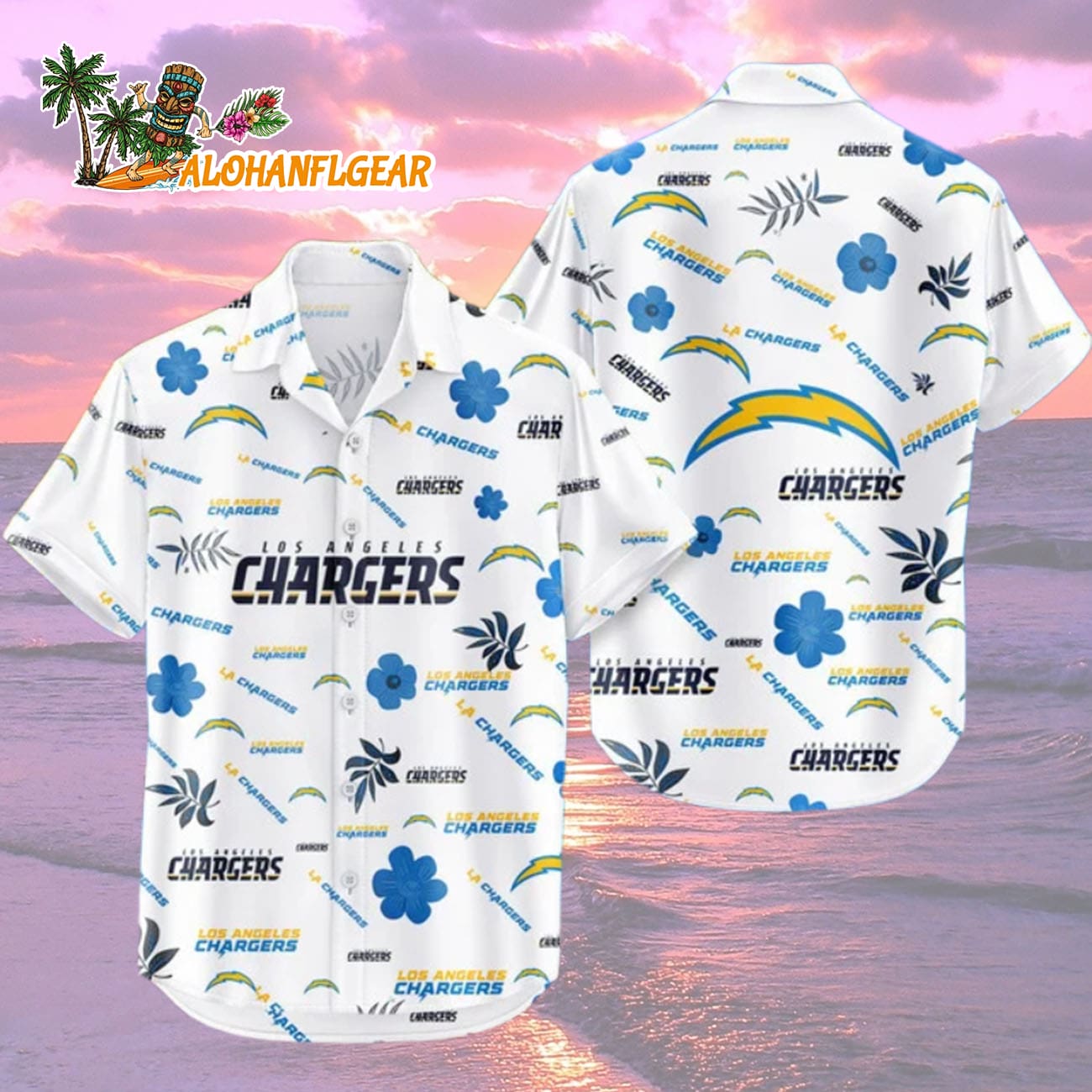 Los Angeles Chargers Hawaiian Shirt Tropical Beach, Los Angeles Chargers Aloha Shirt Los Angeles Chargers Hawaiian Shirt Tropical Beach, Los Angeles Chargers Aloha Shirt