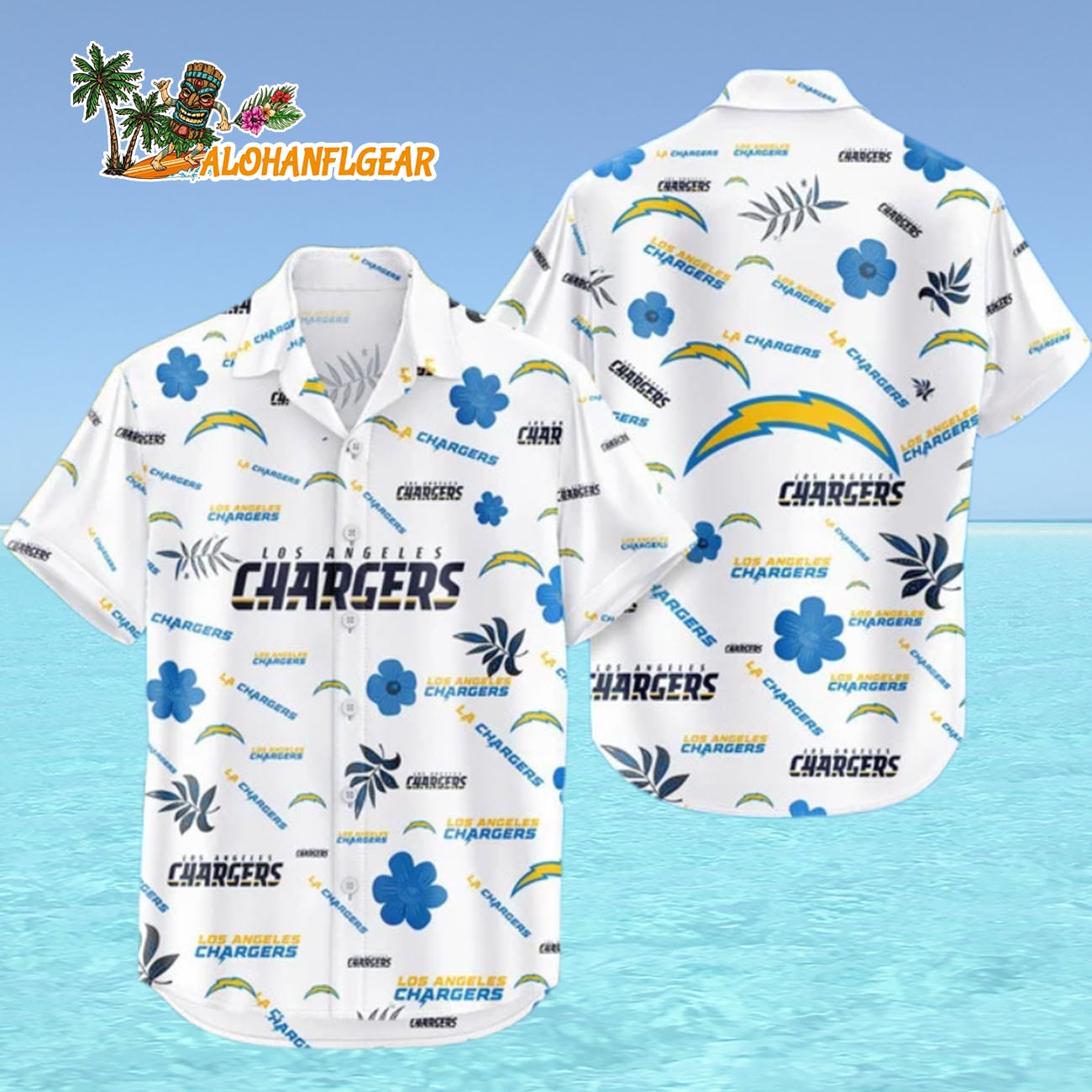 Los Angeles Chargers Hawaiian Shirt Tropical Beach, Los Angeles Chargers Aloha Shirt Los Angeles Chargers Hawaiian Shirt Tropical Beach, Los Angeles Chargers Aloha Shirt