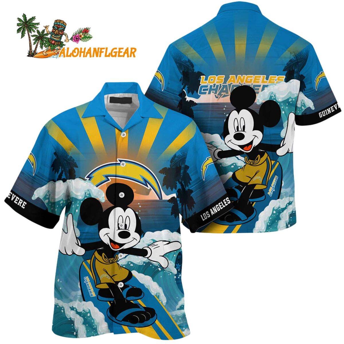 Los Angeles Chargers Special Mickey Mouse Movies Design Summer Hawaiian Shirt Los Angeles Chargers Aloha Shirt 1