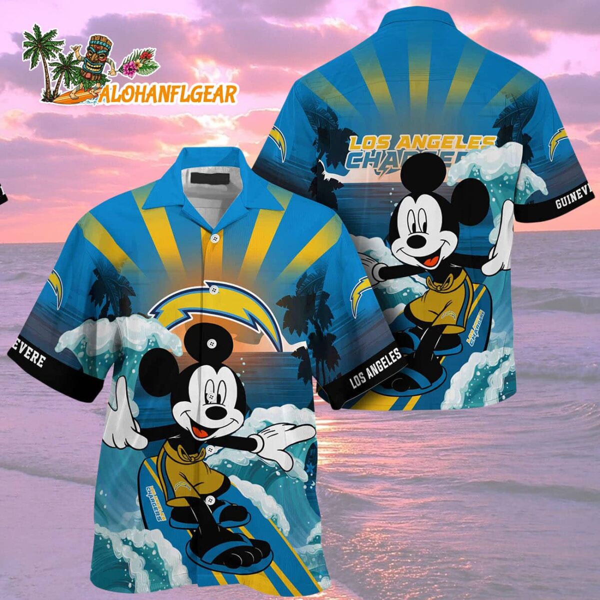 Los Angeles Chargers Special Mickey Mouse Movies Design Summer Hawaiian Shirt Los Angeles Chargers Aloha Shirt 2