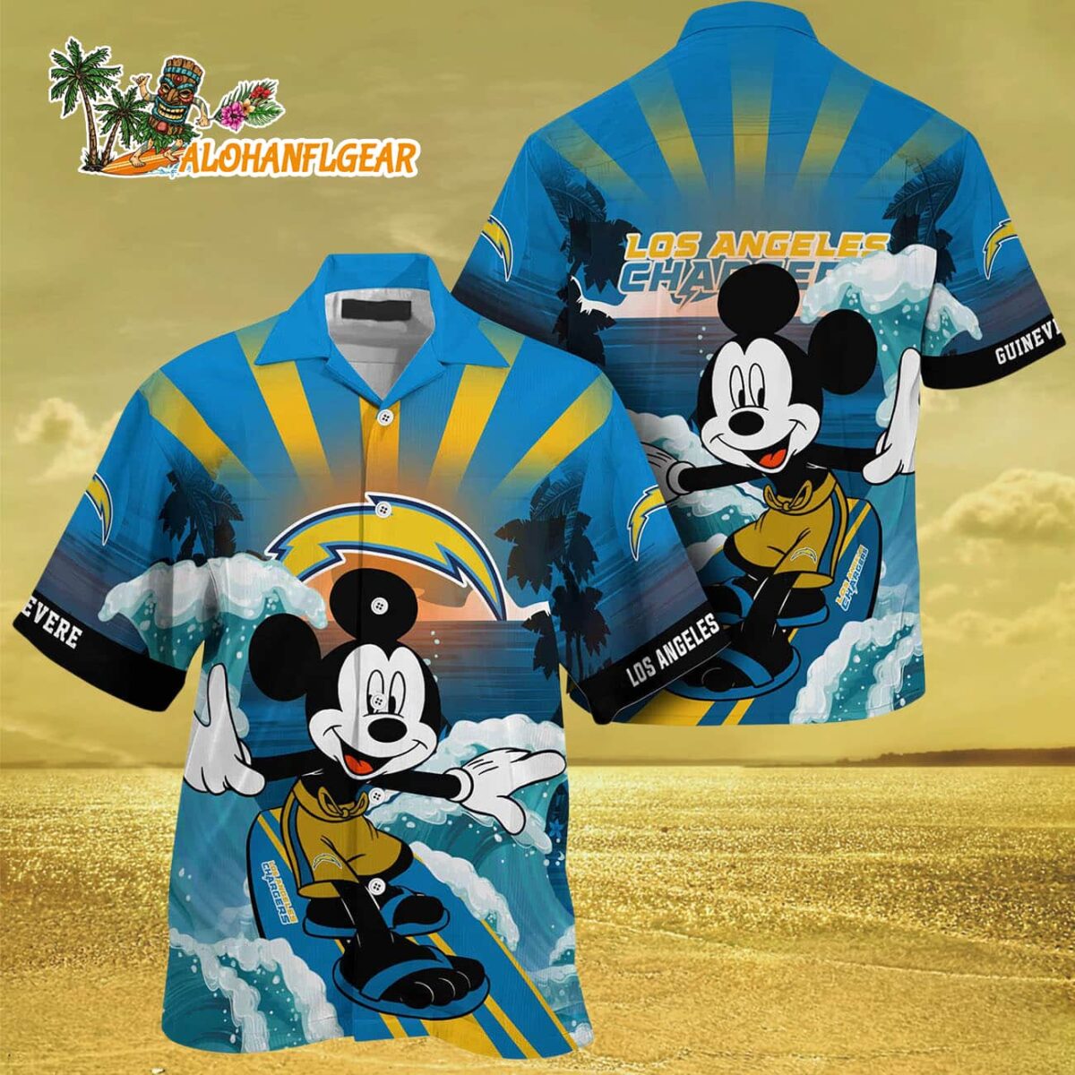 Los Angeles Chargers Special Mickey Mouse Movies Design Summer Hawaiian Shirt Los Angeles Chargers Aloha Shirt 3