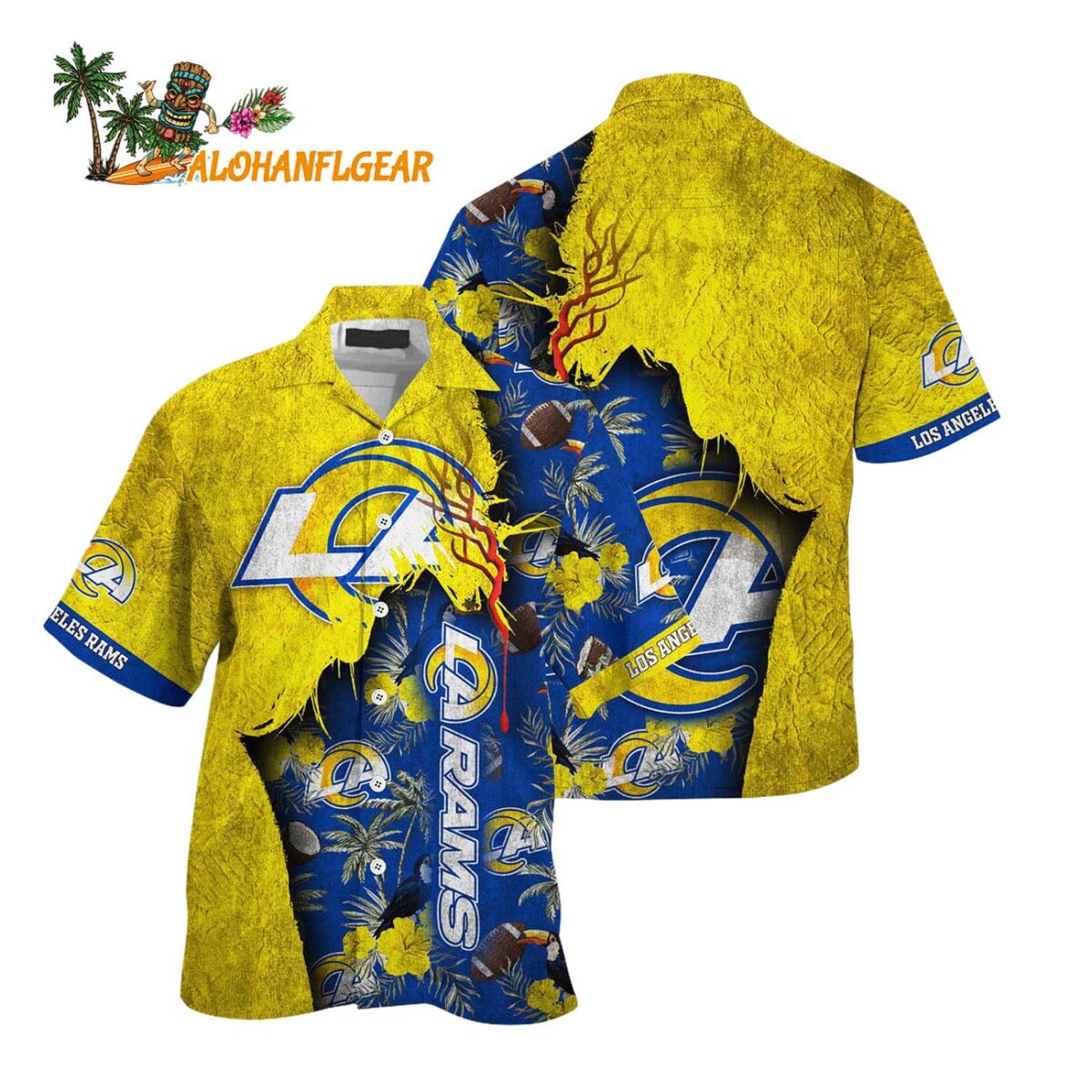 Los Angeles Rams Football Team Summer God Hawaii Shirt Football NFL Hawaiian Shirt 1