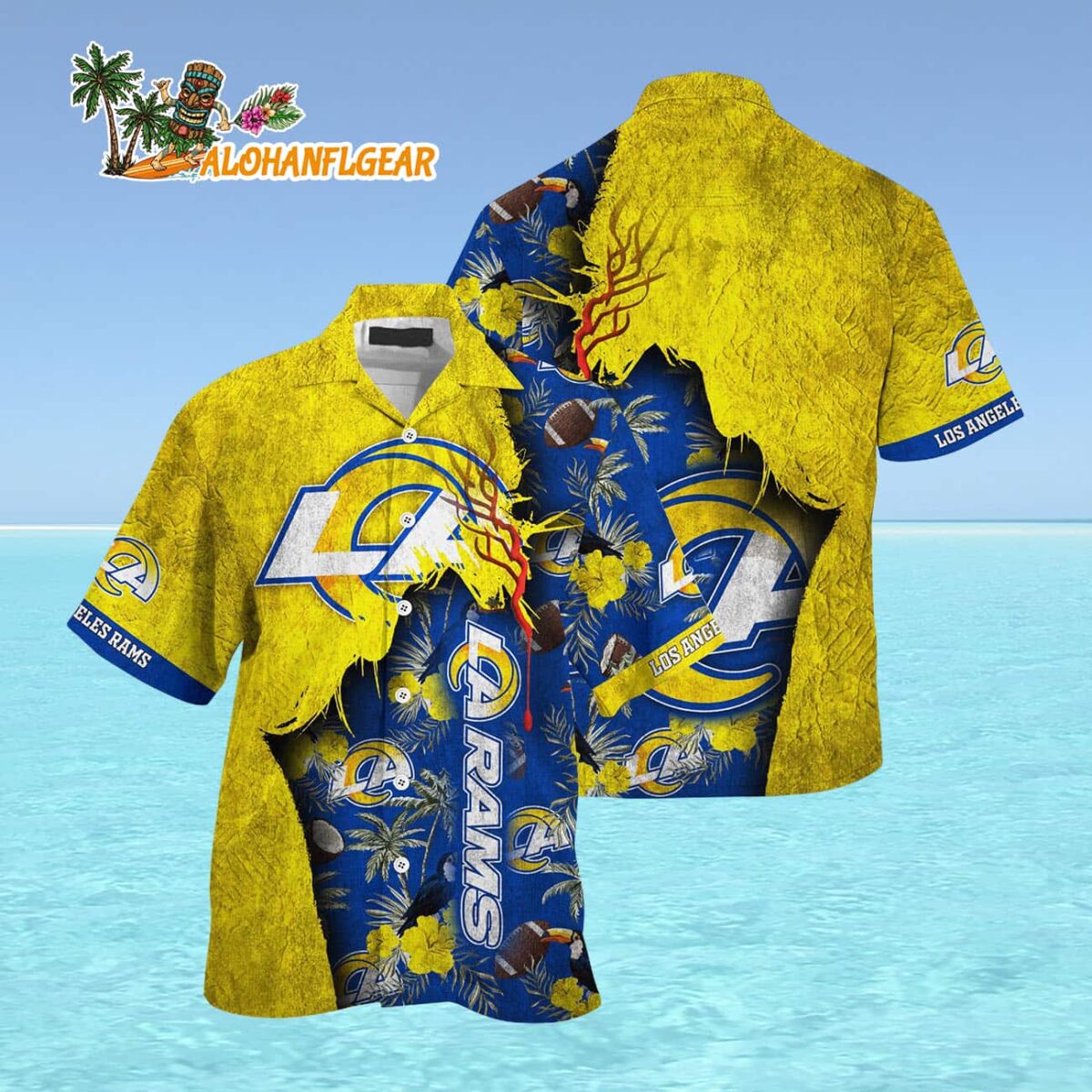 Los Angeles Rams Football Team Summer God Hawaii Shirt Football NFL Hawaiian Shirt 4