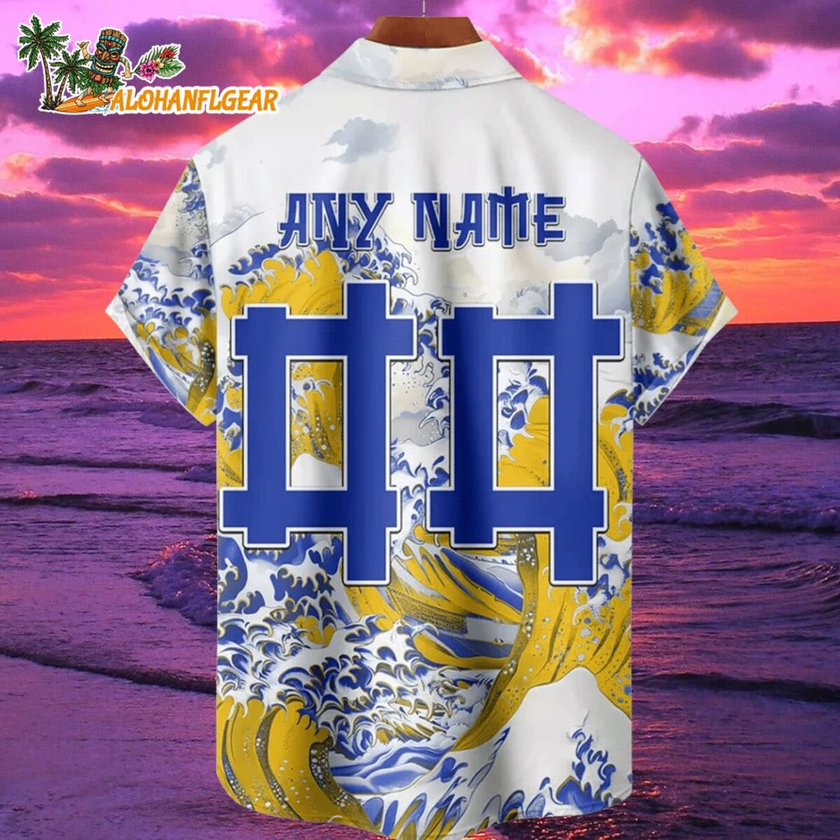 Los Angeles Rams Great Wave Hawaiian Shirt Custom Name And Number NFL Aloha Shirt 2