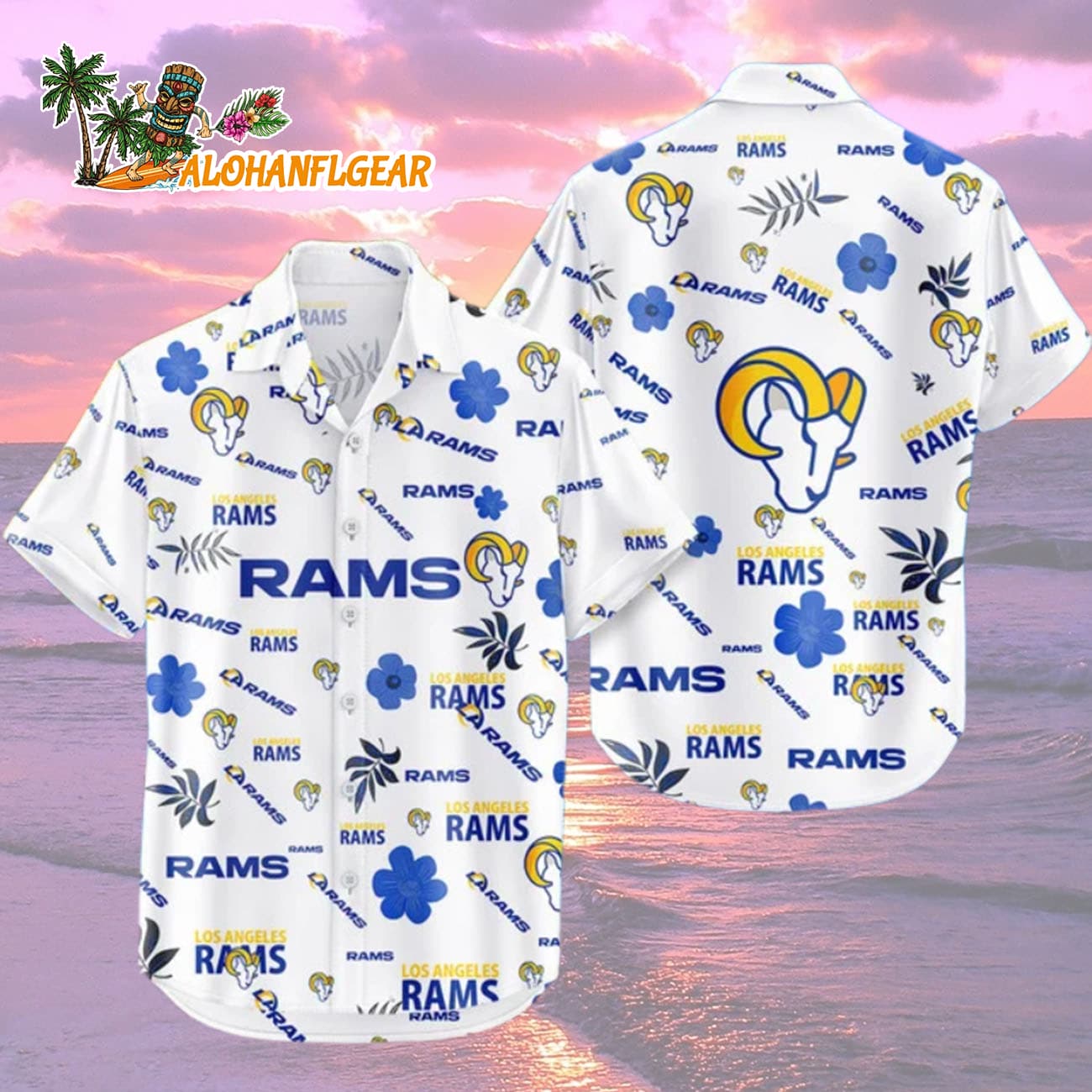 Los Angeles Rams Hawaiian Shirt Tropical Beach, Los Angeles Rams Aloha Shirt Los Angeles Rams Hawaiian Shirt Tropical Beach, Los Angeles Rams Aloha Shirt