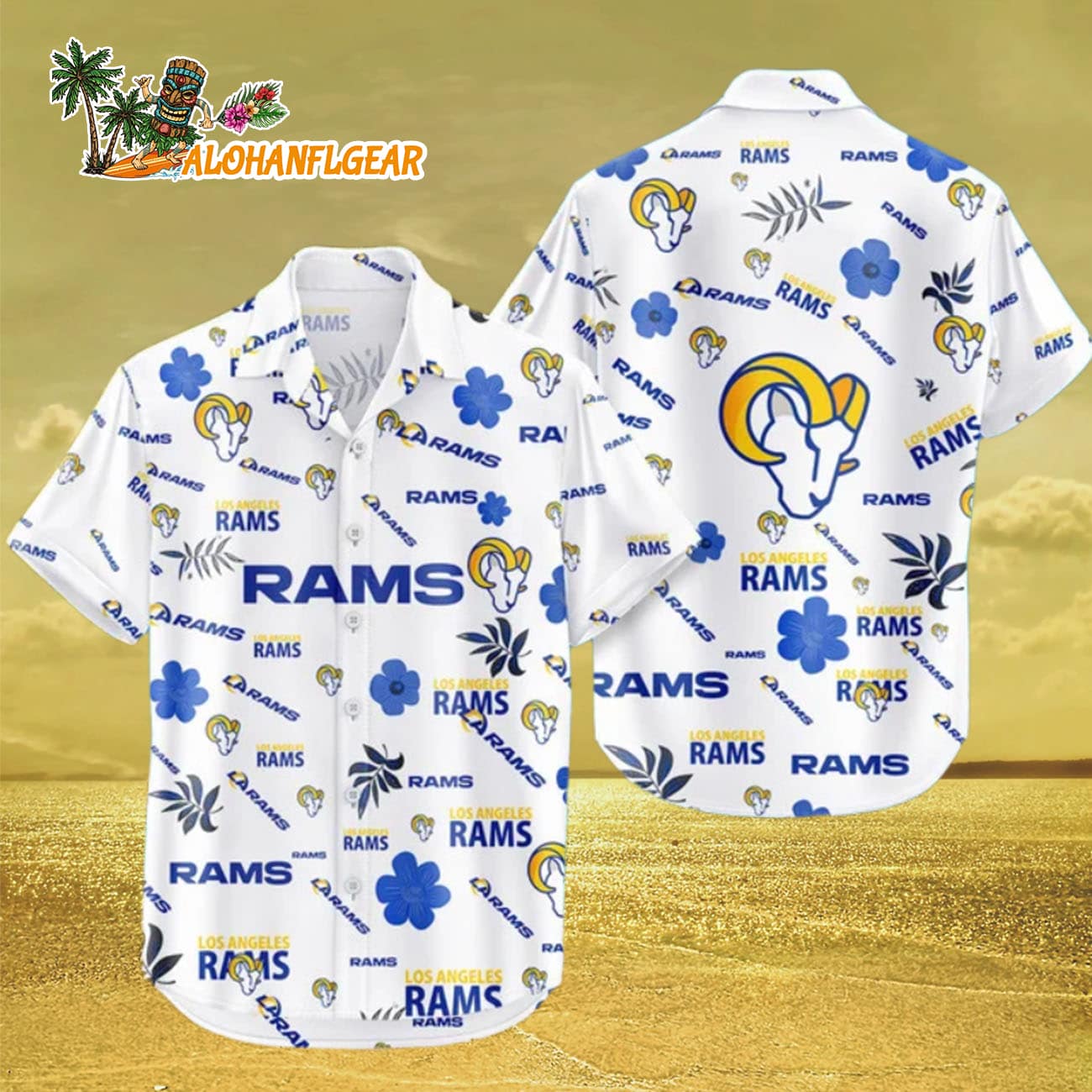 Los Angeles Rams Hawaiian Shirt Tropical Beach, Los Angeles Rams Aloha Shirt Los Angeles Rams Hawaiian Shirt Tropical Beach, Los Angeles Rams Aloha Shirt