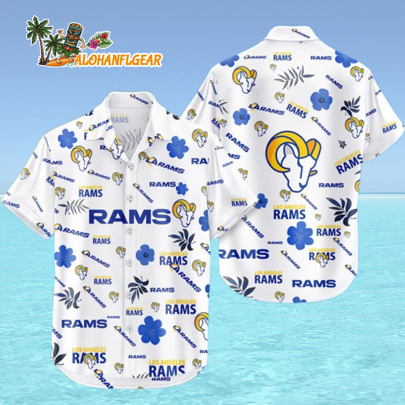 Los Angeles Rams Hawaiian Shirt Tropical Beach, Los Angeles Rams Aloha Shirt Los Angeles Rams Hawaiian Shirt Tropical Beach, Los Angeles Rams Aloha Shirt