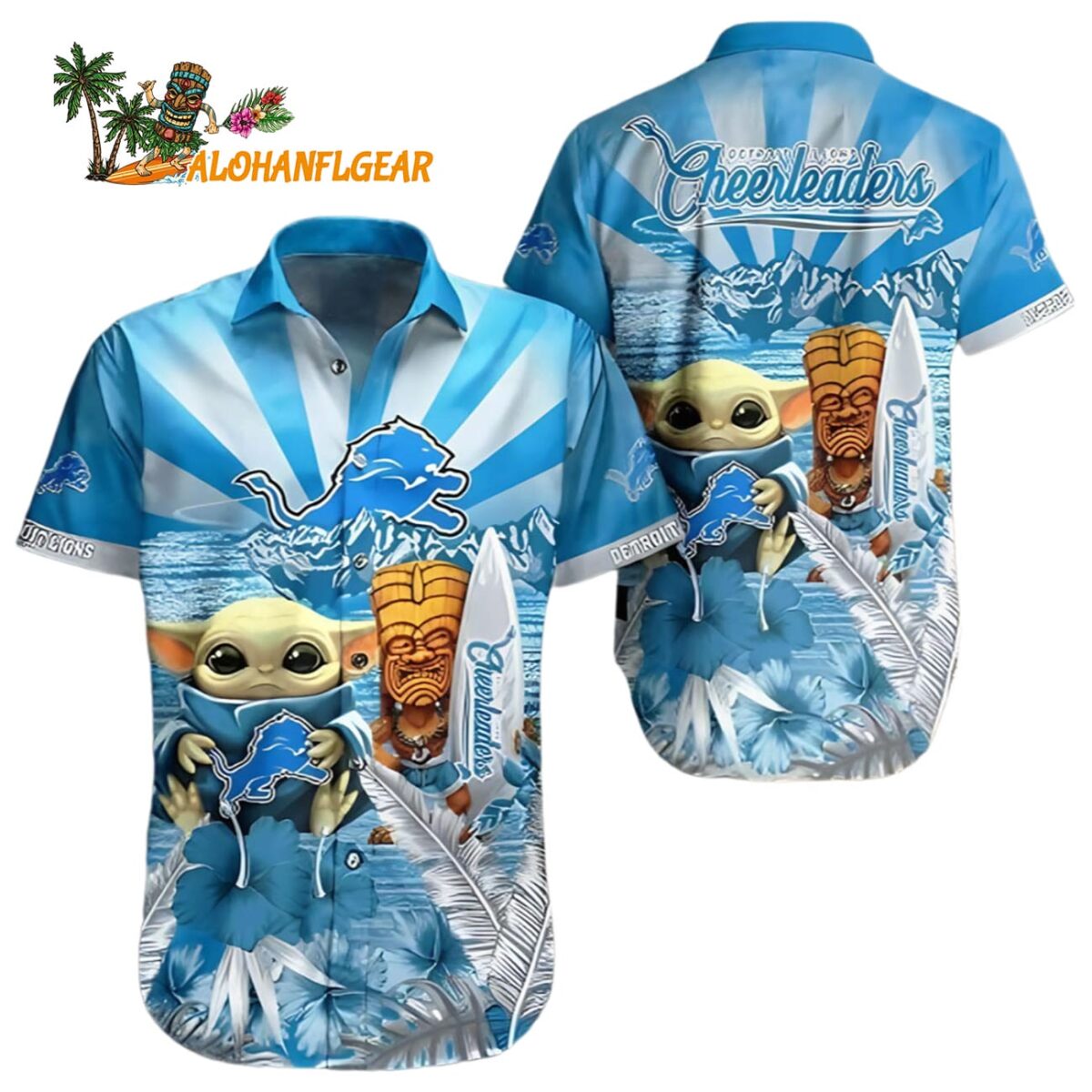 Men And Womens Detroit Lions Hawaiian Shirt Baby Yoda Detroit Lions Aloha Shirt 1