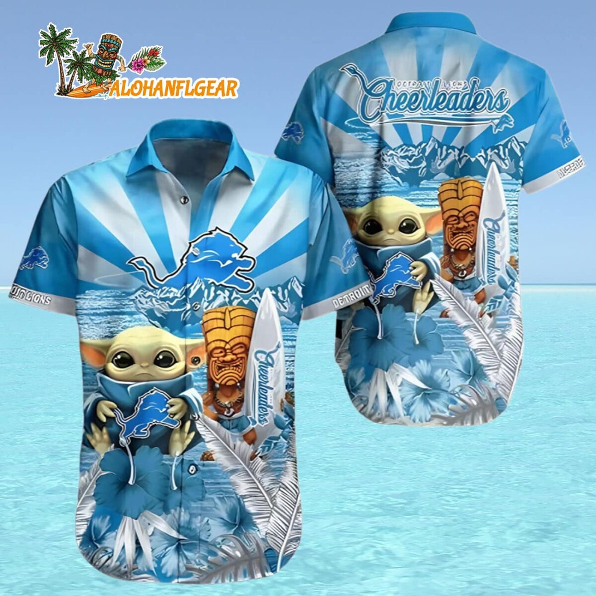 Men And Womens Detroit Lions Hawaiian Shirt Baby Yoda Detroit Lions Aloha Shirt 4