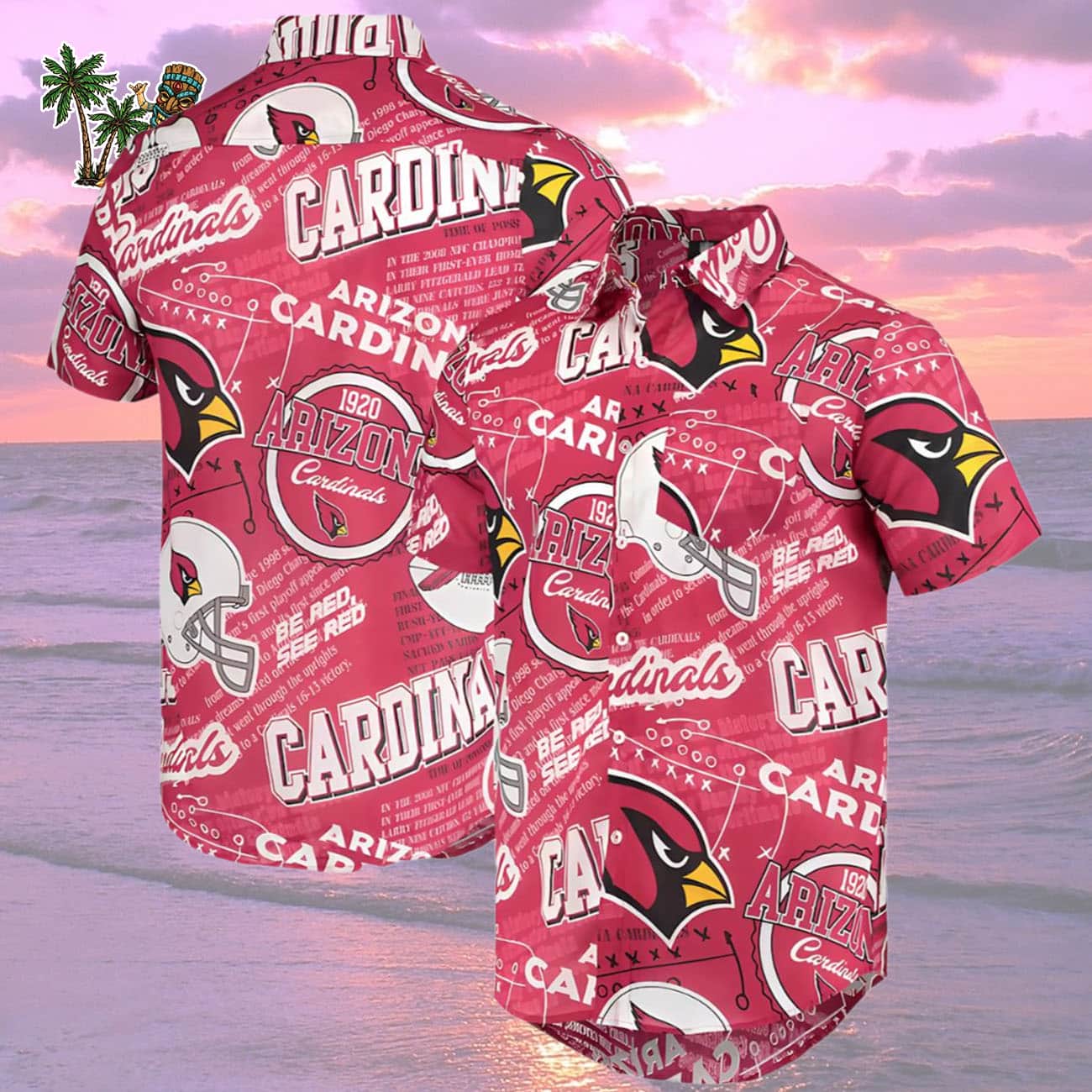 Mens Foco Cardinal Arizona Cardinals Hawaiian Shirt Button-up Shirt, Cardinal Arizona Aloha Shirt Mens Foco Cardinal Arizona Cardinals Hawaiian Shirt Button-up Shirt, Cardinal Arizona Aloha Shirt