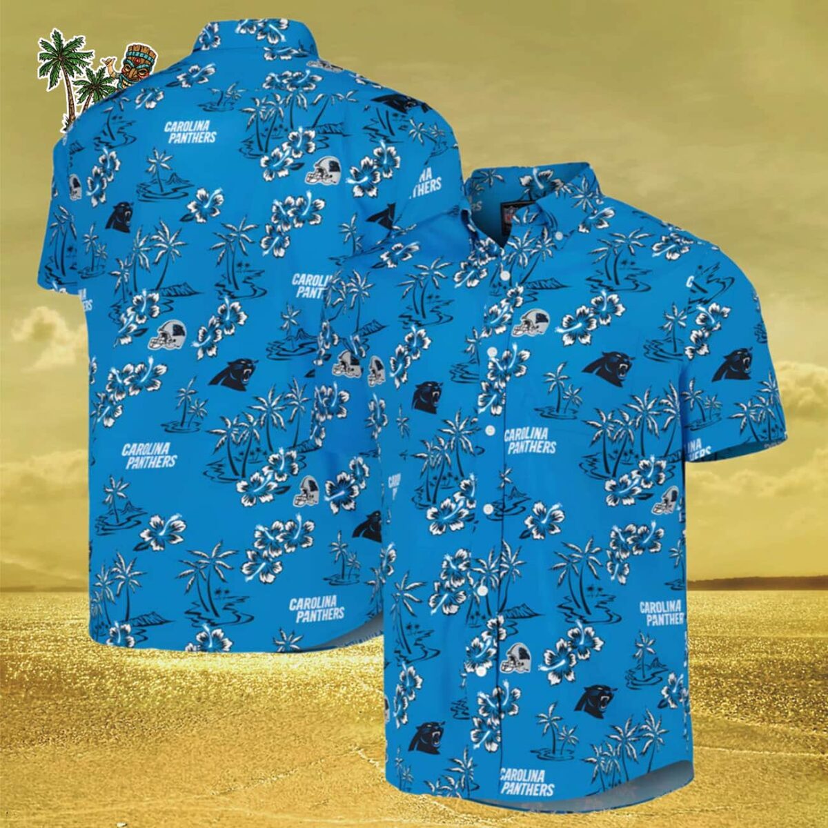 Mens Reyn Spooner Blue Carolina Panthers Hawaiian Shirt Carolina Panthers Aloha Shirt 3