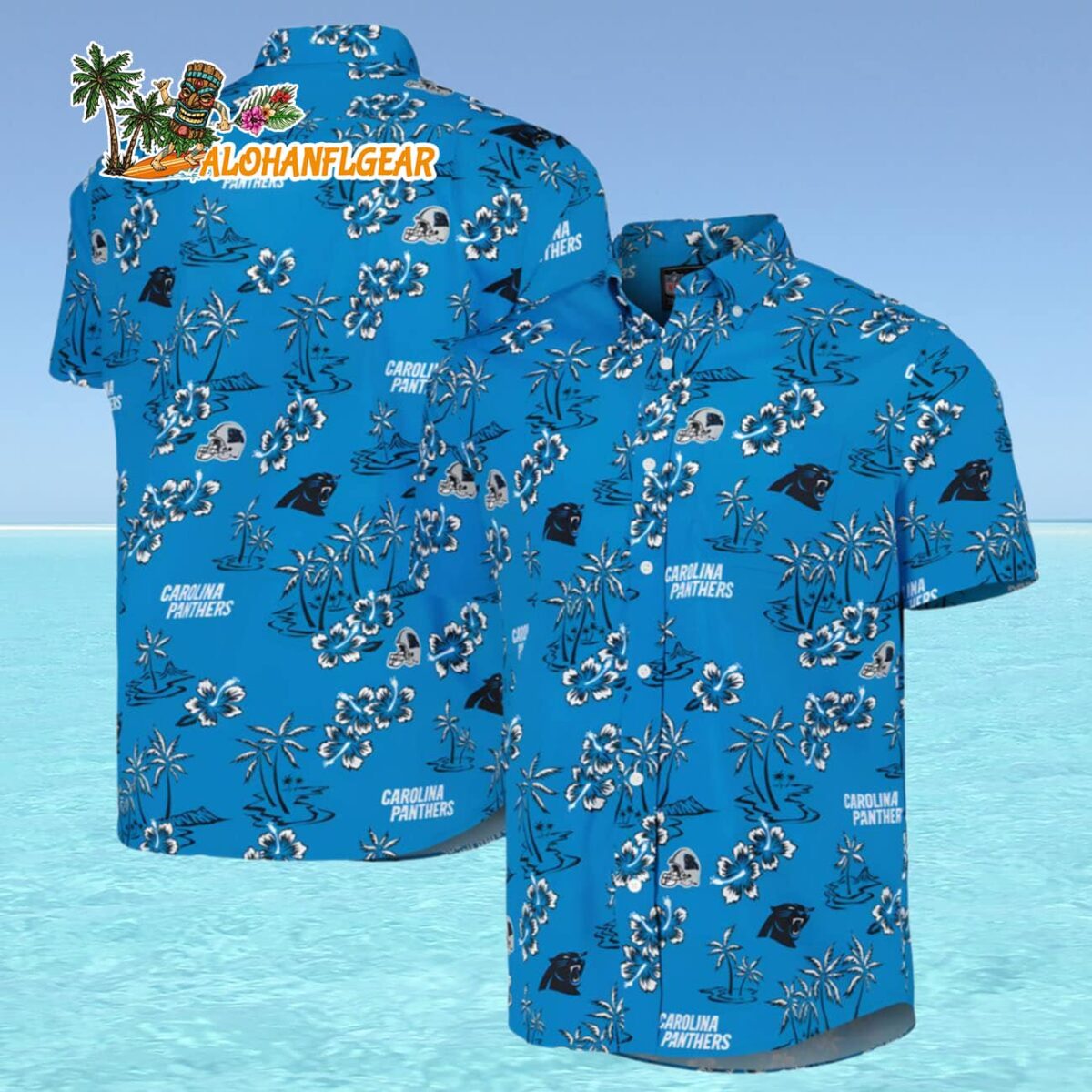 Mens Reyn Spooner Blue Carolina Panthers Hawaiian Shirt Carolina Panthers Aloha Shirt 4