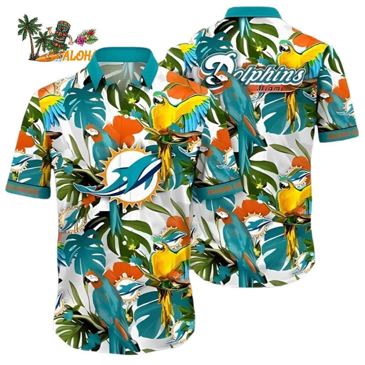 Miami Dolphins Gift For Fan Button Up Shirts Gift For Fan Unique Miami Dolphins Aloha Shirt 1