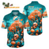 Miami Dolphins Halloween Skull Pumpkin Hawaiian Shirt Miami Dolphins Aloha Shirt 1