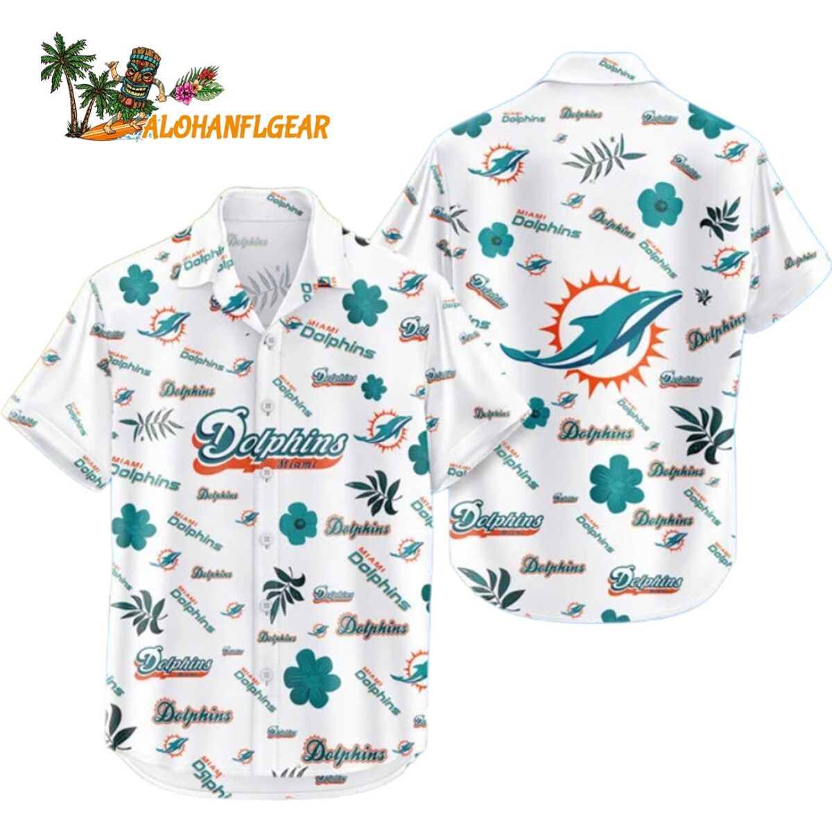 Miami Dolphins Hawaiian Shirt Tropical Beach Miami Dolphins Aloha Shirt 1