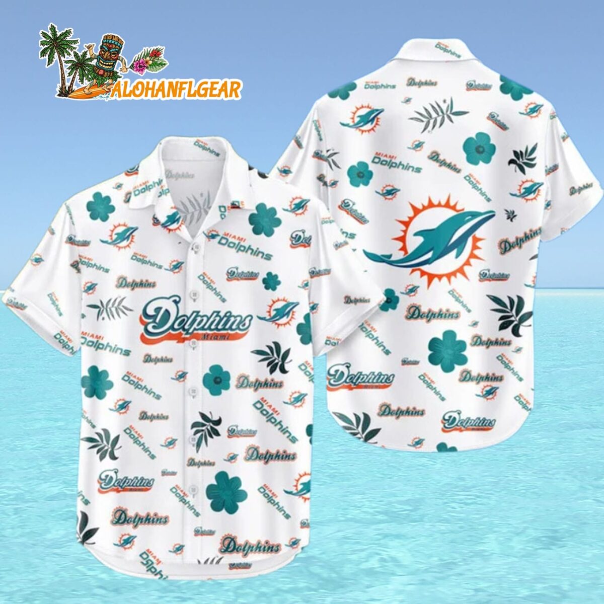 Miami Dolphins Hawaiian Shirt Tropical Beach Miami Dolphins Aloha Shirt 4