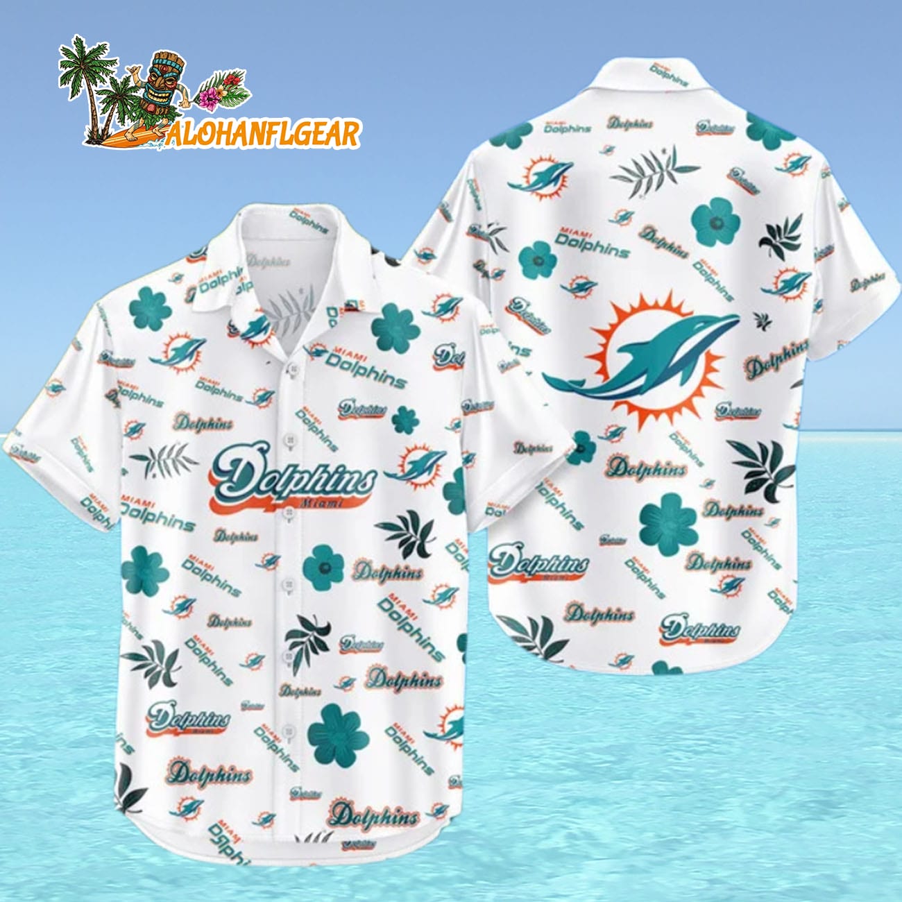 Miami Dolphins Hawaiian Shirt Tropical Beach, Miami Dolphins Aloha Shirt Miami Dolphins Hawaiian Shirt Tropical Beach, Miami Dolphins Aloha Shirt