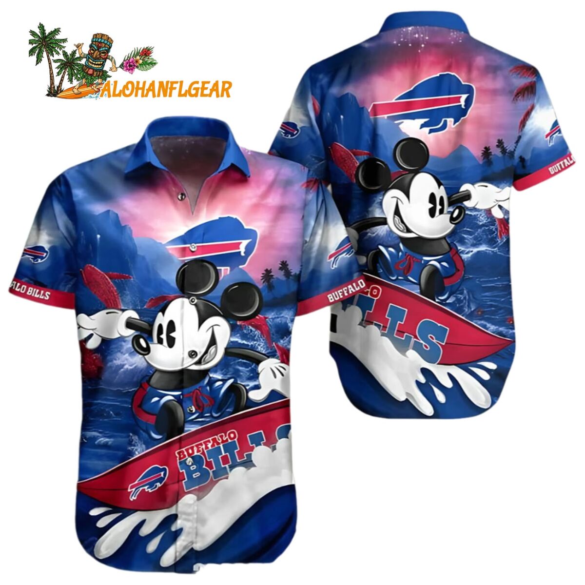 Mickey Mouse And Buffalo Bills Hawaiian Shirt Buffalo Bills Aloha Shirt 1