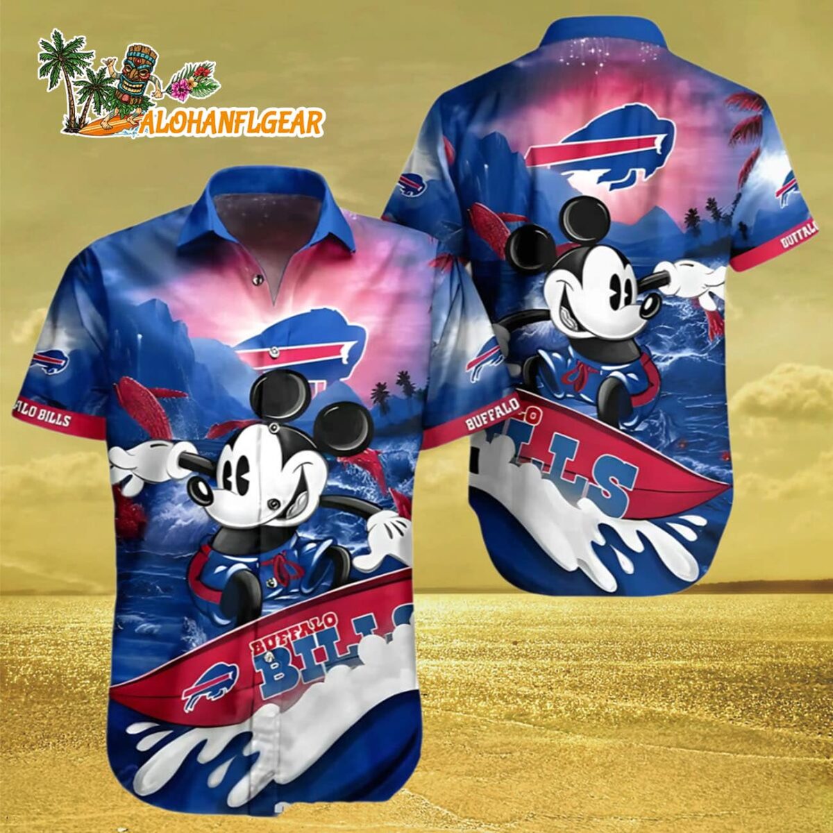 Mickey Mouse And Buffalo Bills Hawaiian Shirt, Buffalo Bills Aloha Shirt 2 Mickey Mouse And Buffalo Bills Hawaiian Shirt Buffalo Bills Aloha Shirt 3