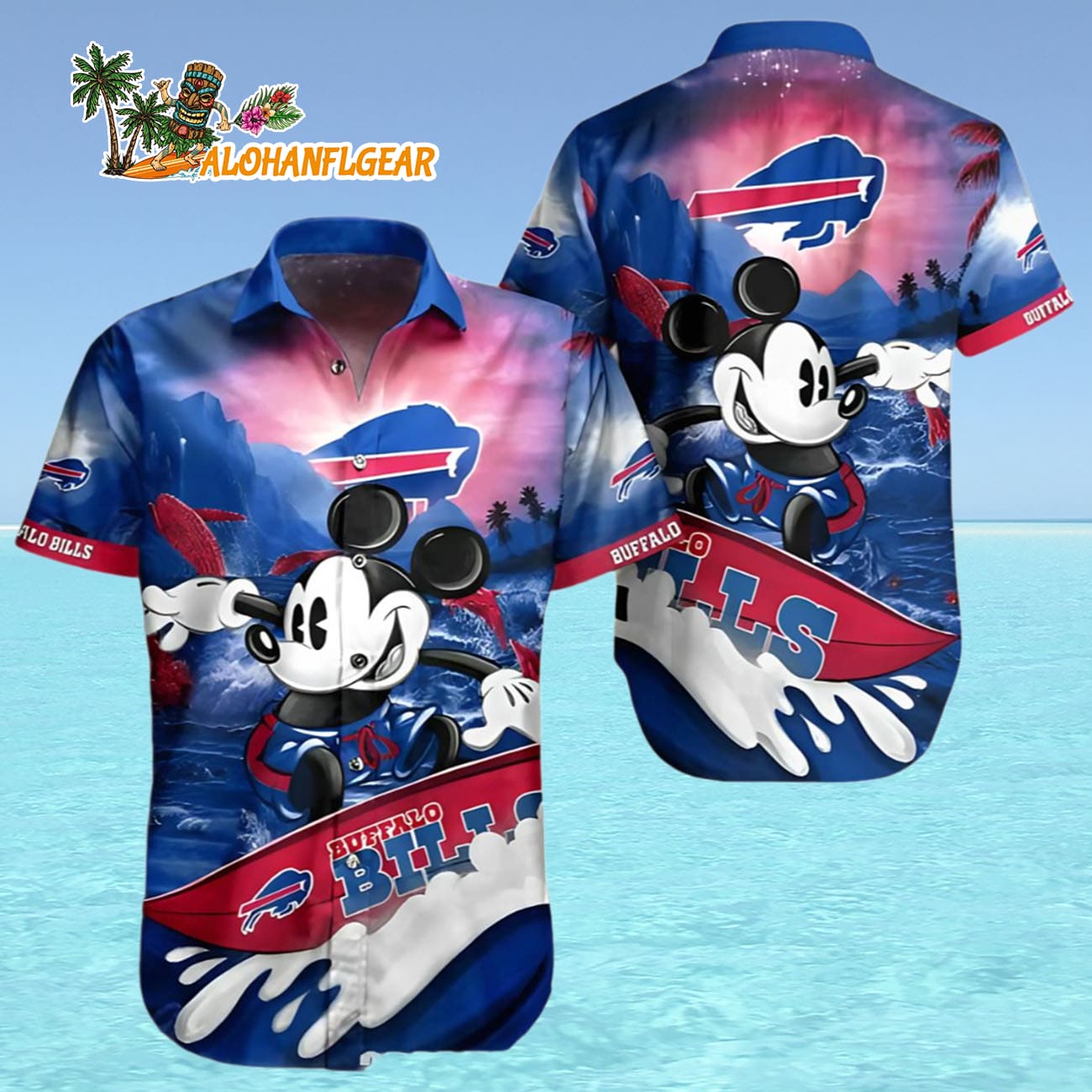 Mickey Mouse And Buffalo Bills Hawaiian Shirt, Buffalo Bills Aloha Shirt Mickey Mouse And Buffalo Bills Hawaiian Shirt, Buffalo Bills Aloha Shirt