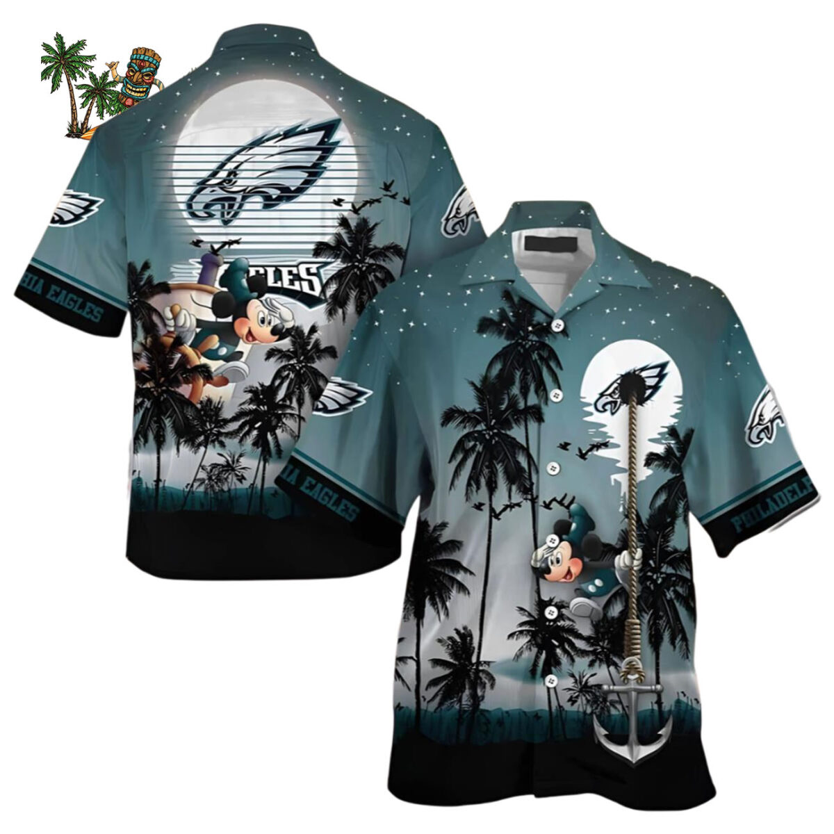 Mickey Mouse Disney Philadelphia Eagles Hawaiian Shirt Philadelphia Eagles Aloha Shirt 1