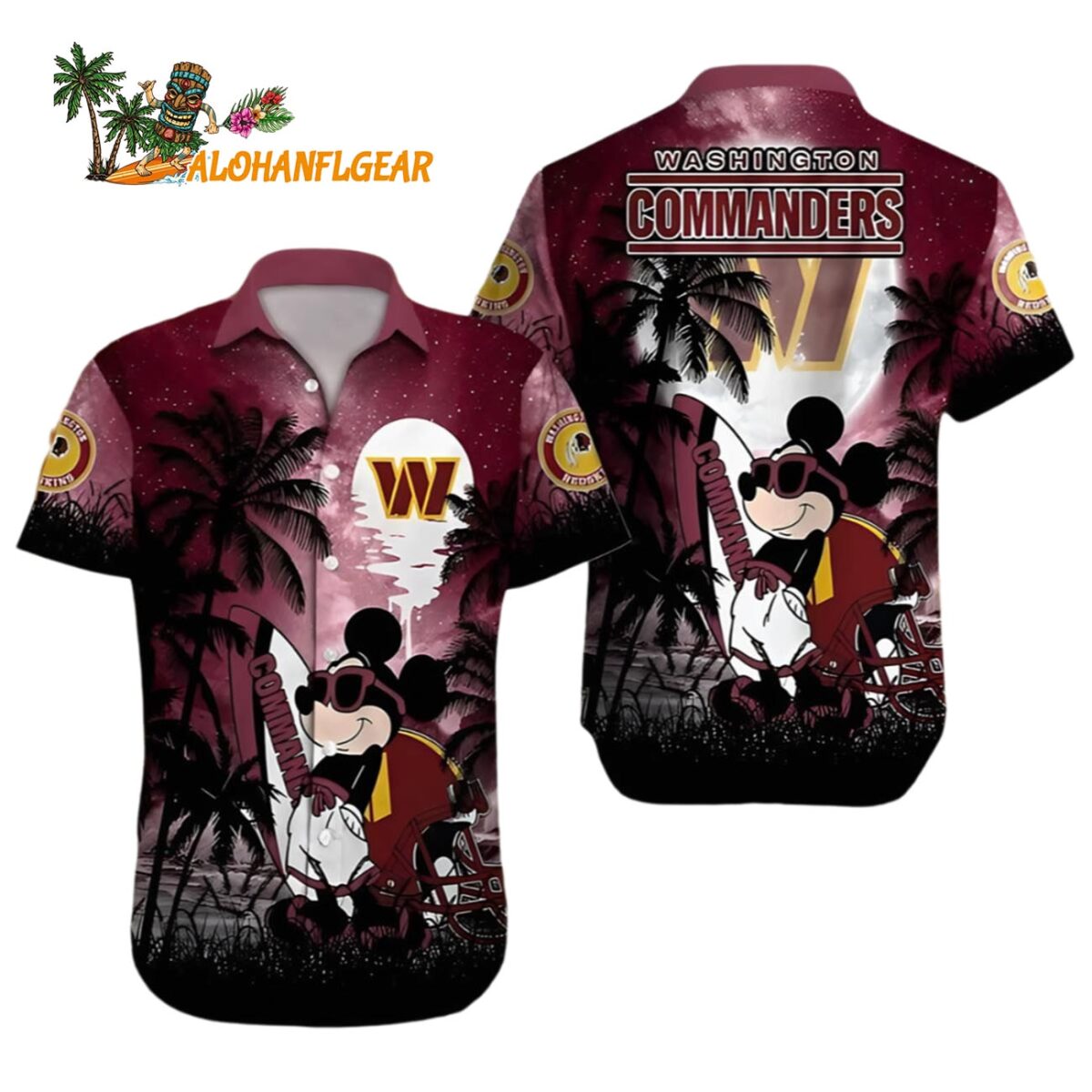 Mickey Washington Commanders Hawaiian Shirt Washington Commanders Aloha Shirt 1