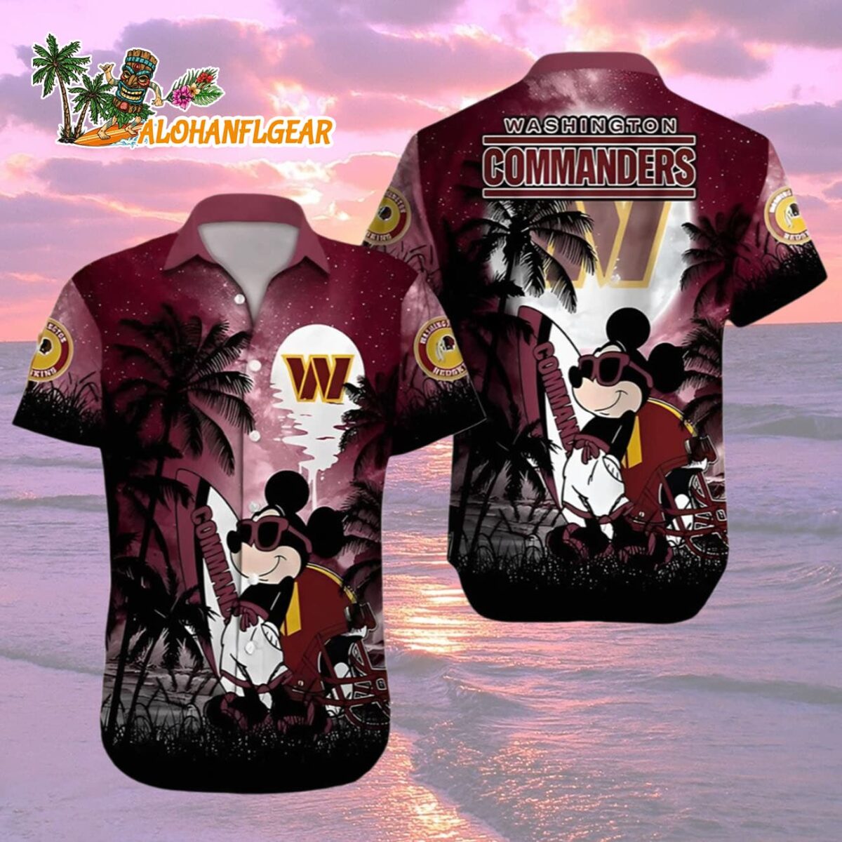 Mickey Washington Commanders Hawaiian Shirt Washington Commanders Aloha Shirt 2