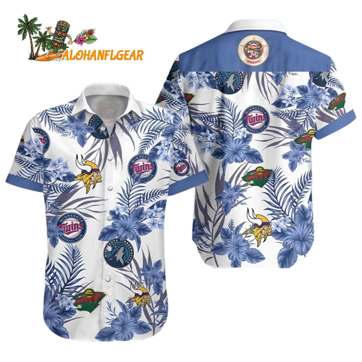 Minnesota Aloha Minnesota Vikings Twins Timberwolves Wild Hawaiian Shirt For Fans Minnesota Vikings Aloha Shirt 1