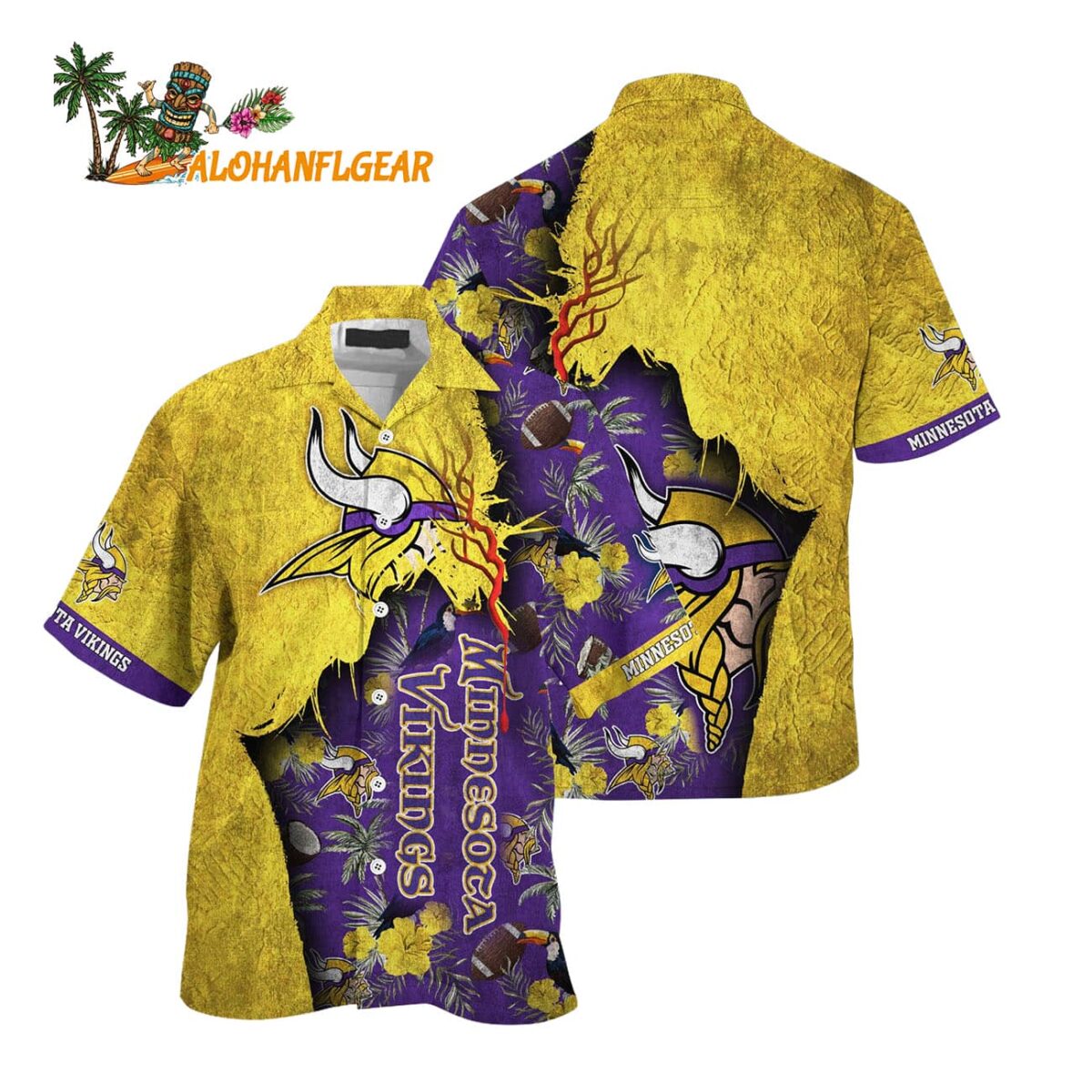 Minnesota Vikings Football Team Summer God Hawaii Shirt Football NFL Hawaiian Shirt 1