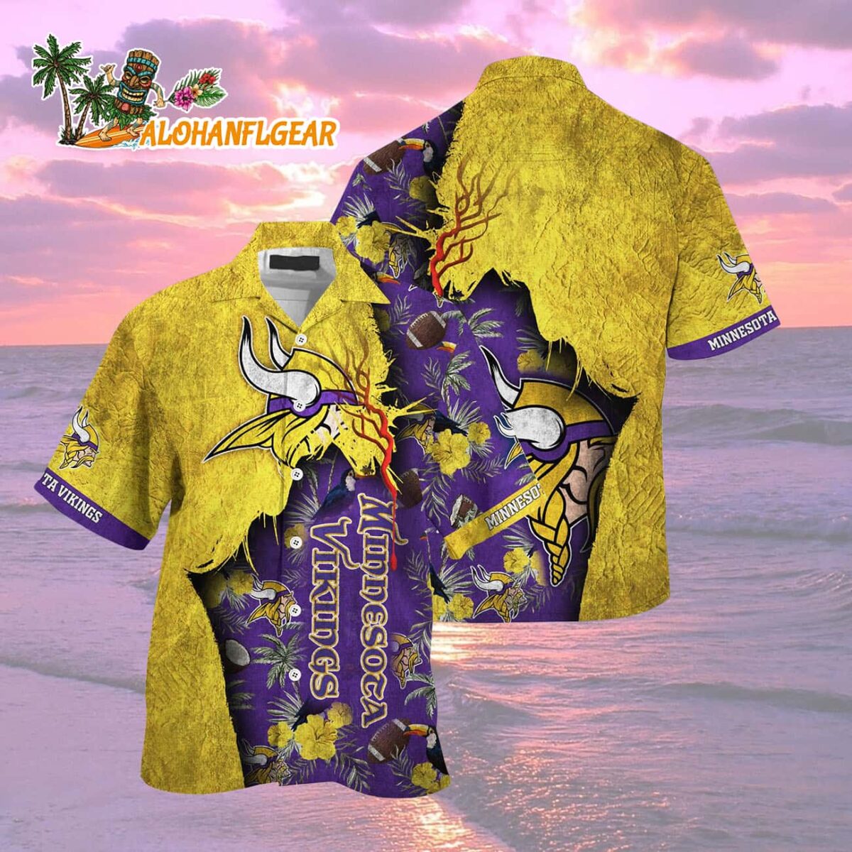 Minnesota Vikings Football Team Summer God Hawaii Shirt Football NFL Hawaiian Shirt 2