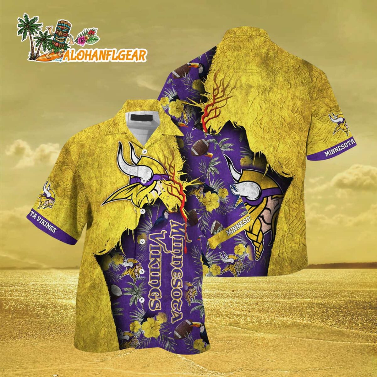 Minnesota Vikings Football Team Summer God Hawaii Shirt Football NFL Hawaiian Shirt 3