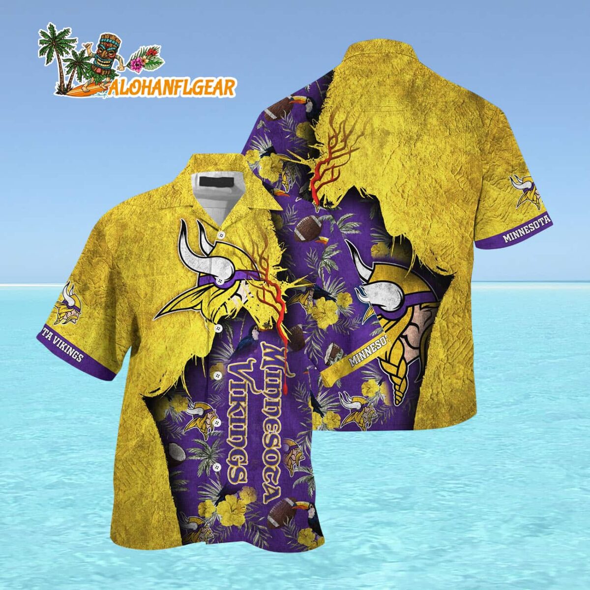 Minnesota Vikings Football Team Summer God Hawaii Shirt Football NFL Hawaiian Shirt 4
