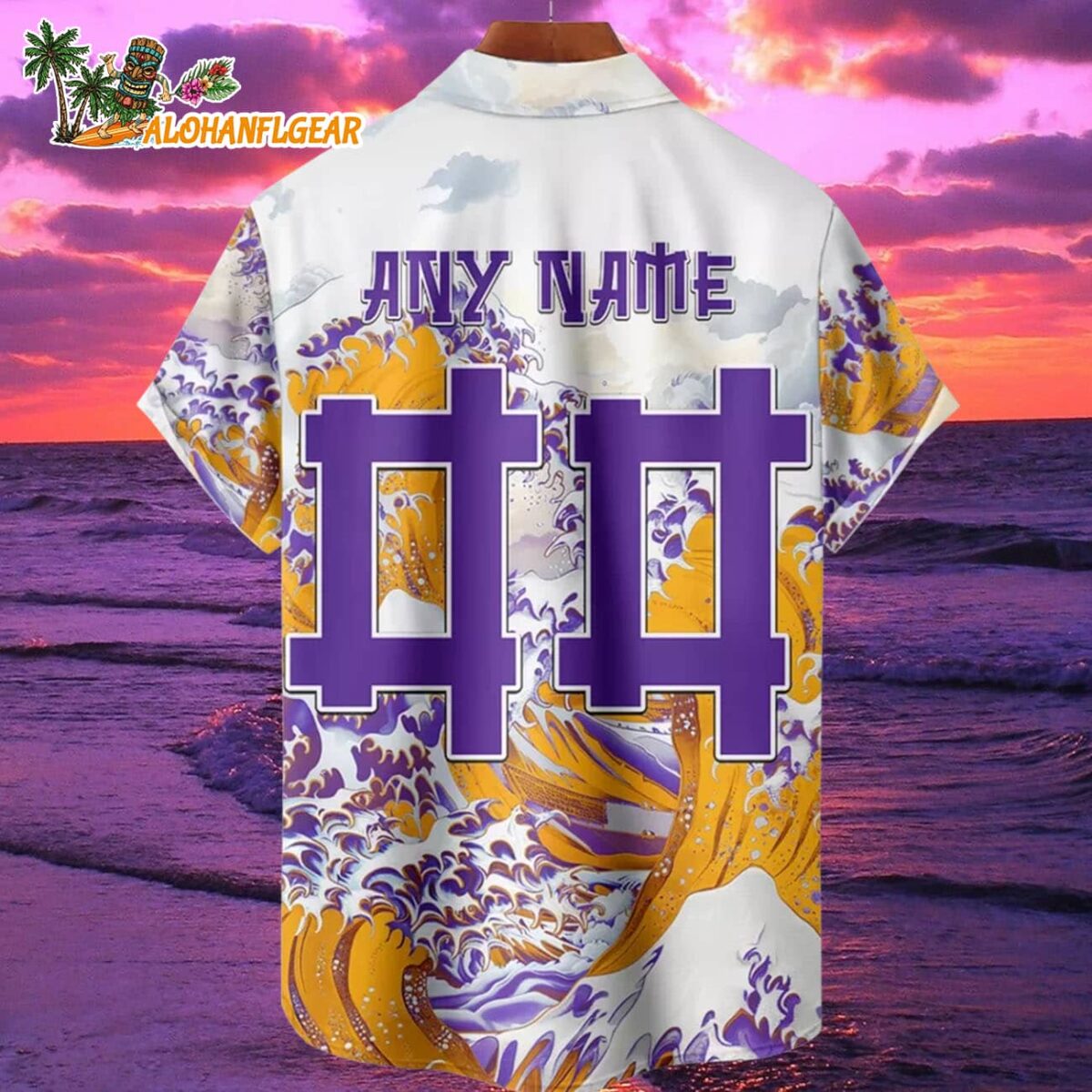 Minnesota Vikings Great Wave Hawaiian Shirt Custom Name And Number NFL Aloha Shirt 2