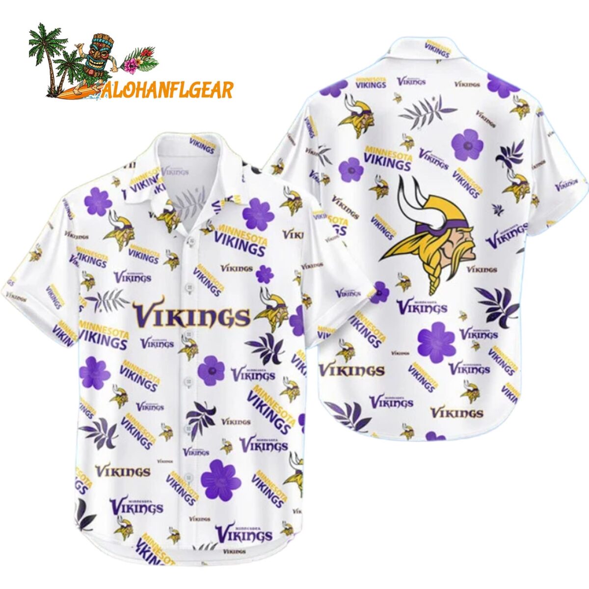 Minnesota Vikings Hawaiian Shirt Tropical Beach Minnesota Vikings Aloha Shirt 1