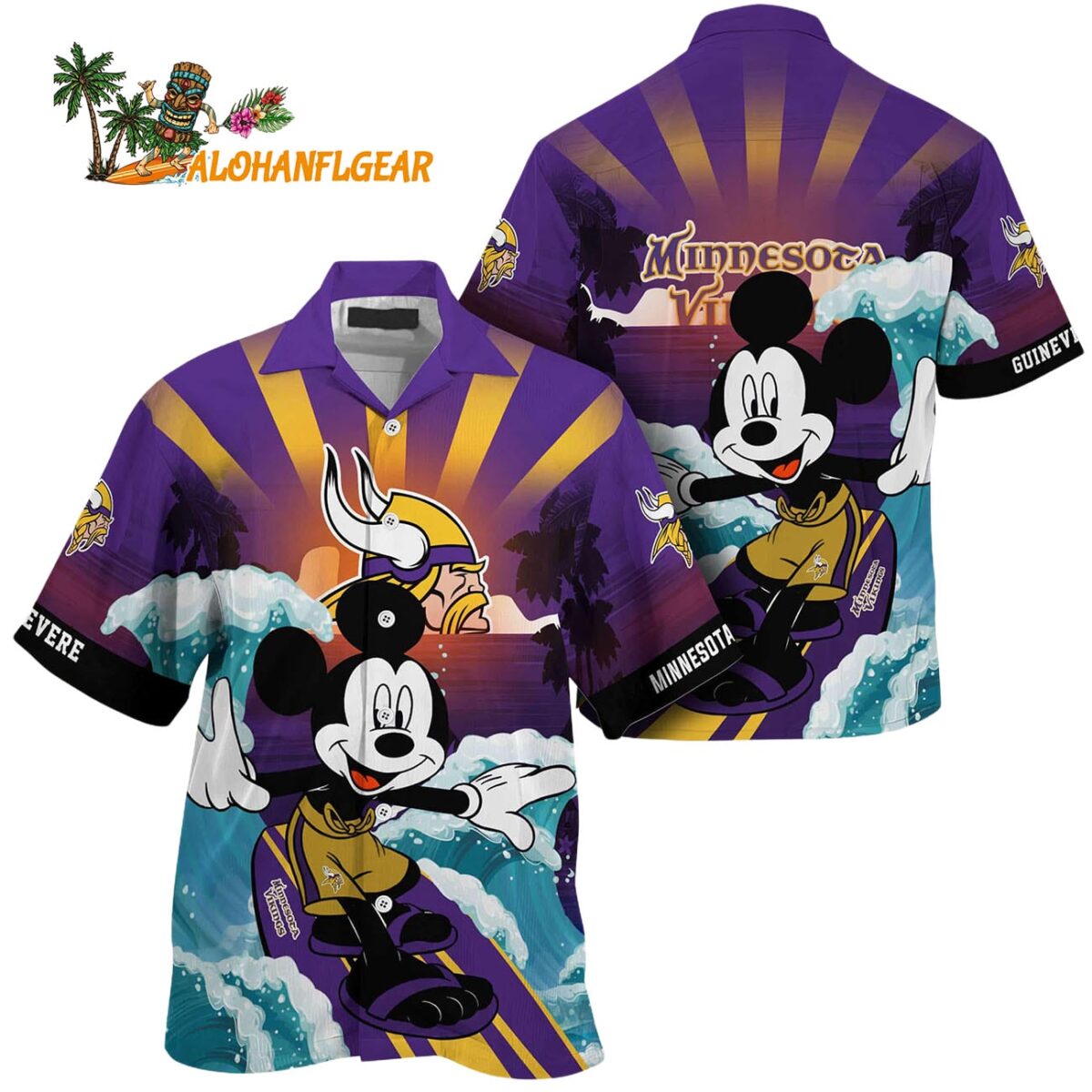 Minnesota Vikings Special Mickey Mouse Movies Design Summer Hawaiian Shirt Minnesota Vikings Aloha Shirt 1