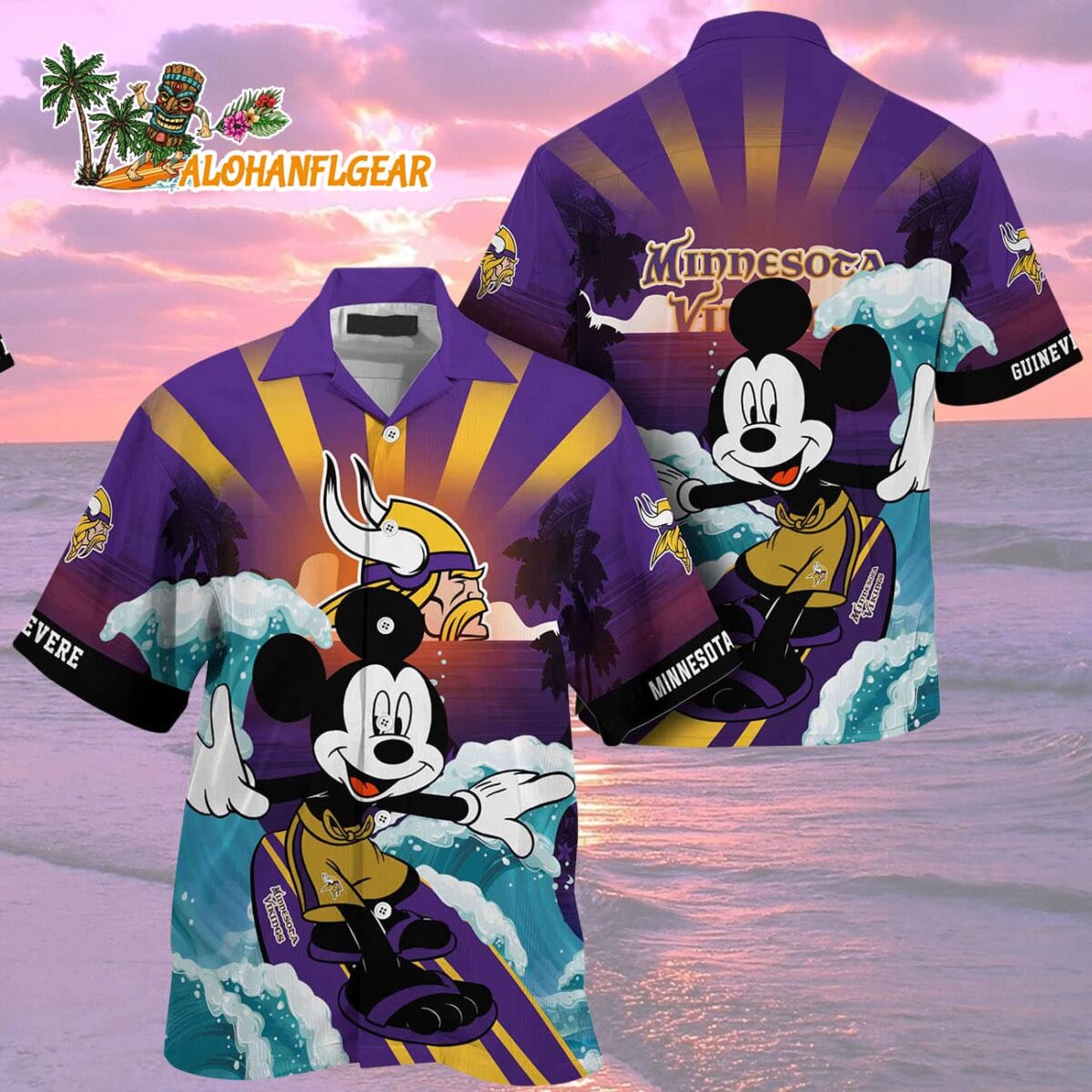 Minnesota Vikings Special Mickey Mouse Movies Design Summer Hawaiian Shirt Minnesota Vikings Aloha Shirt 2