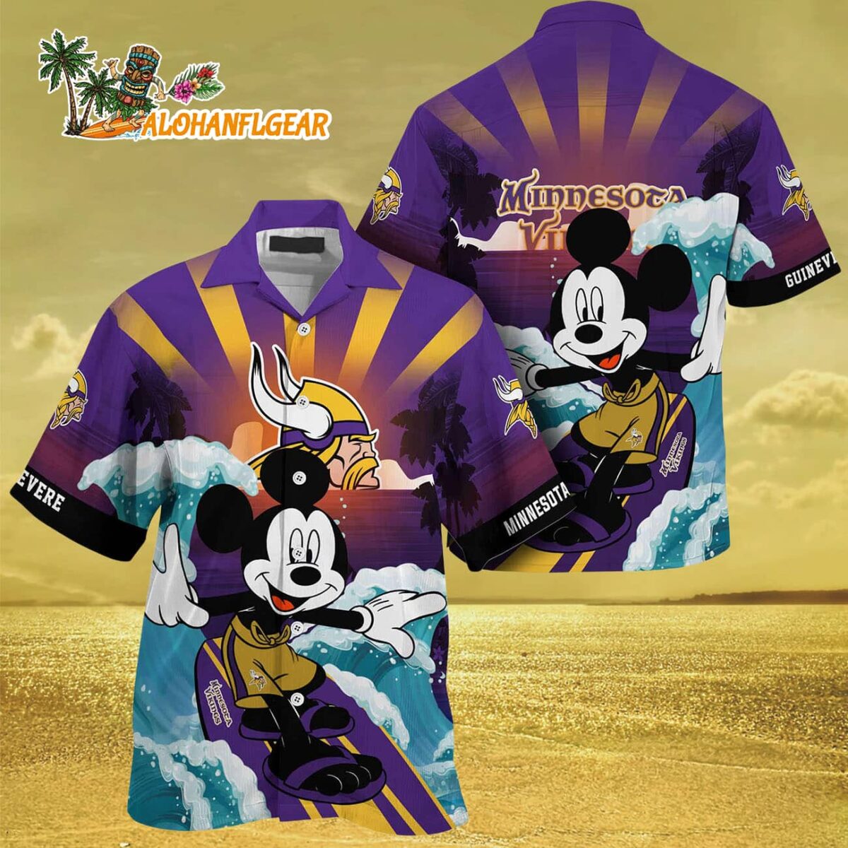 Minnesota Vikings Special Mickey Mouse Movies Design Summer Hawaiian Shirt Minnesota Vikings Aloha Shirt 3