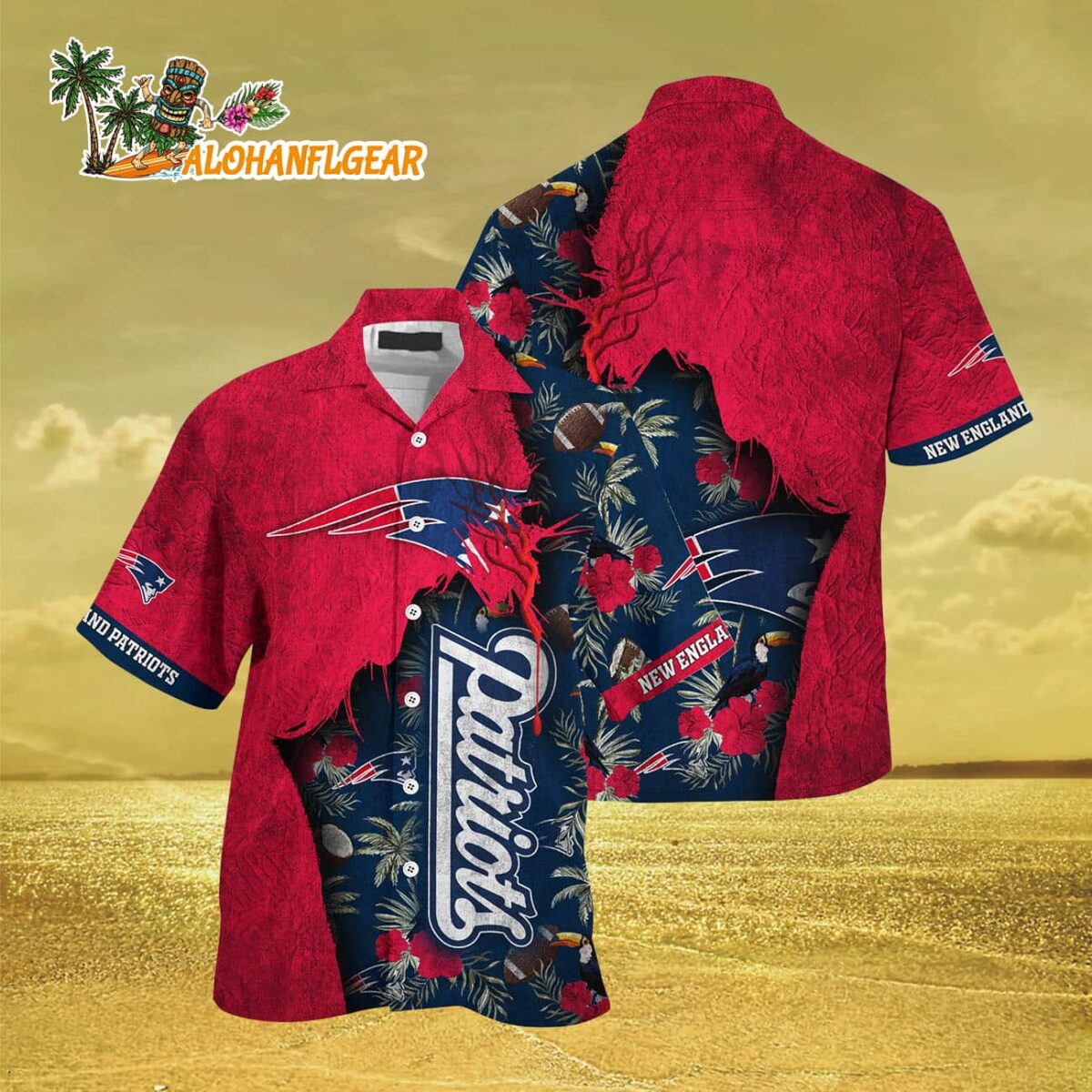 New England Patriots Football Team Summer God Hawaii Shirt Football NFL Hawaiian Shirt 3