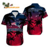 New England Patriots Hawaiian Shirt Crimson Palm Paradise New England Patriots Aloha Shirt 1