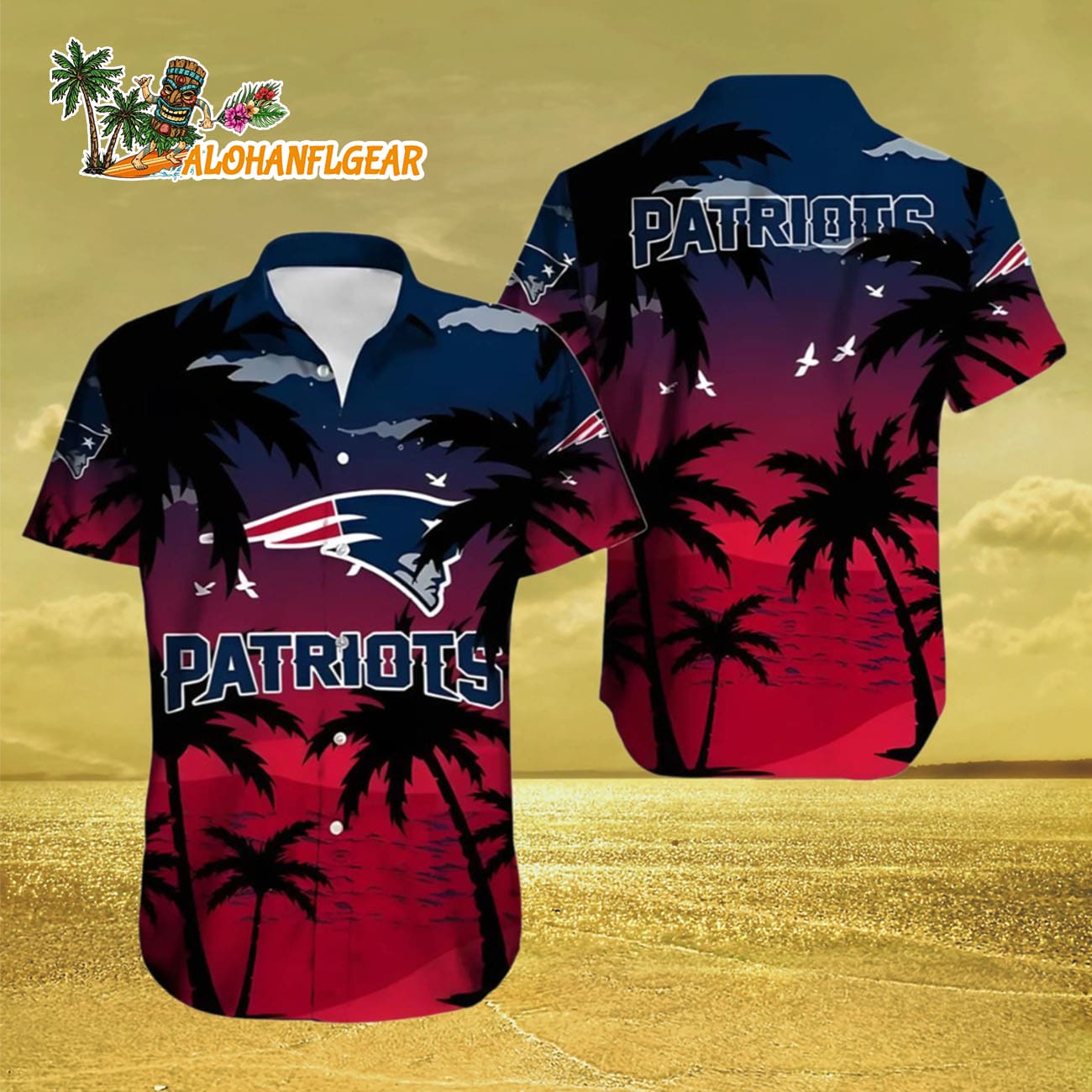 New England Patriots Hawaiian Shirt Crimson Palm Paradise, New England Patriots Aloha Shirt New England Patriots Hawaiian Shirt Crimson Palm Paradise, New England Patriots Aloha Shirt