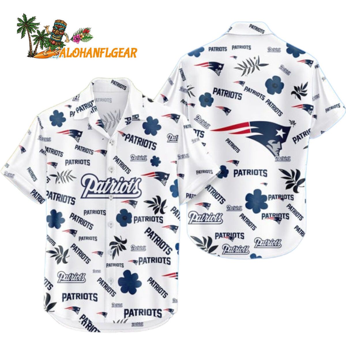 New England Patriots Hawaiian Shirt Tropical Beach New England Patriots Aloha Shirt 1
